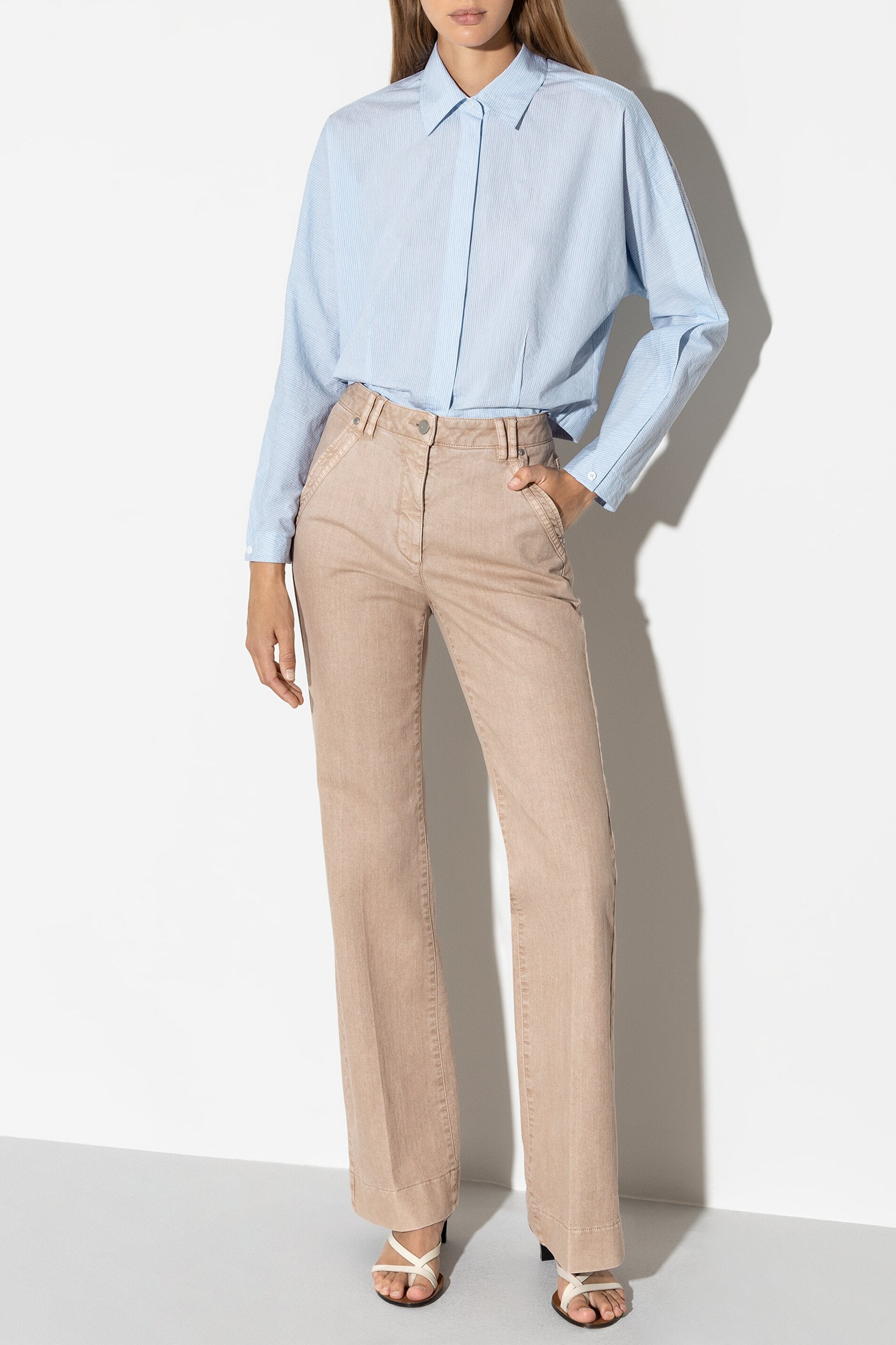 Kimonobluse mit Streifen - multi - Standard | Model Front