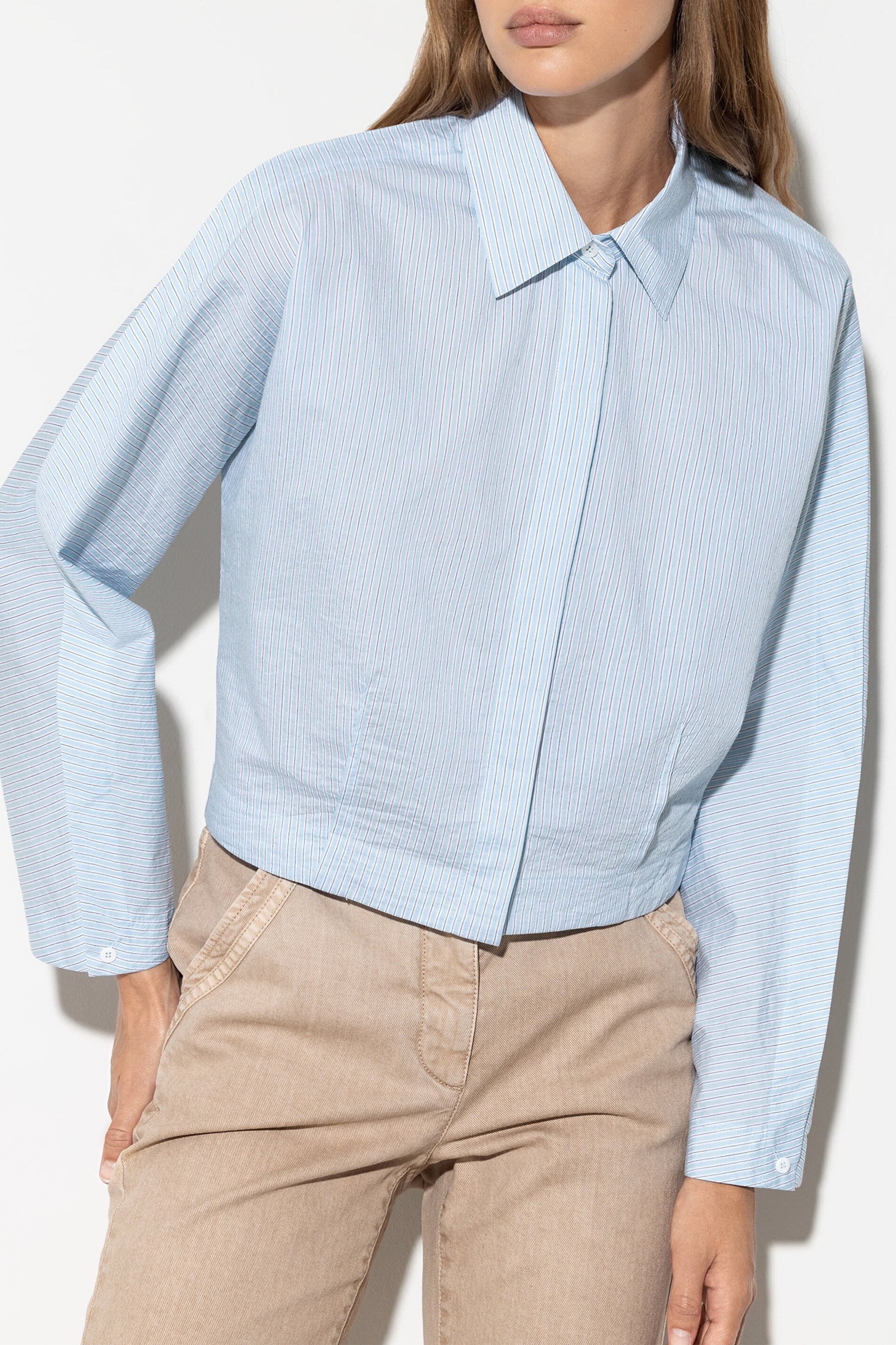 Kimonobluse mit Streifen - multi - Standard | Model Seite