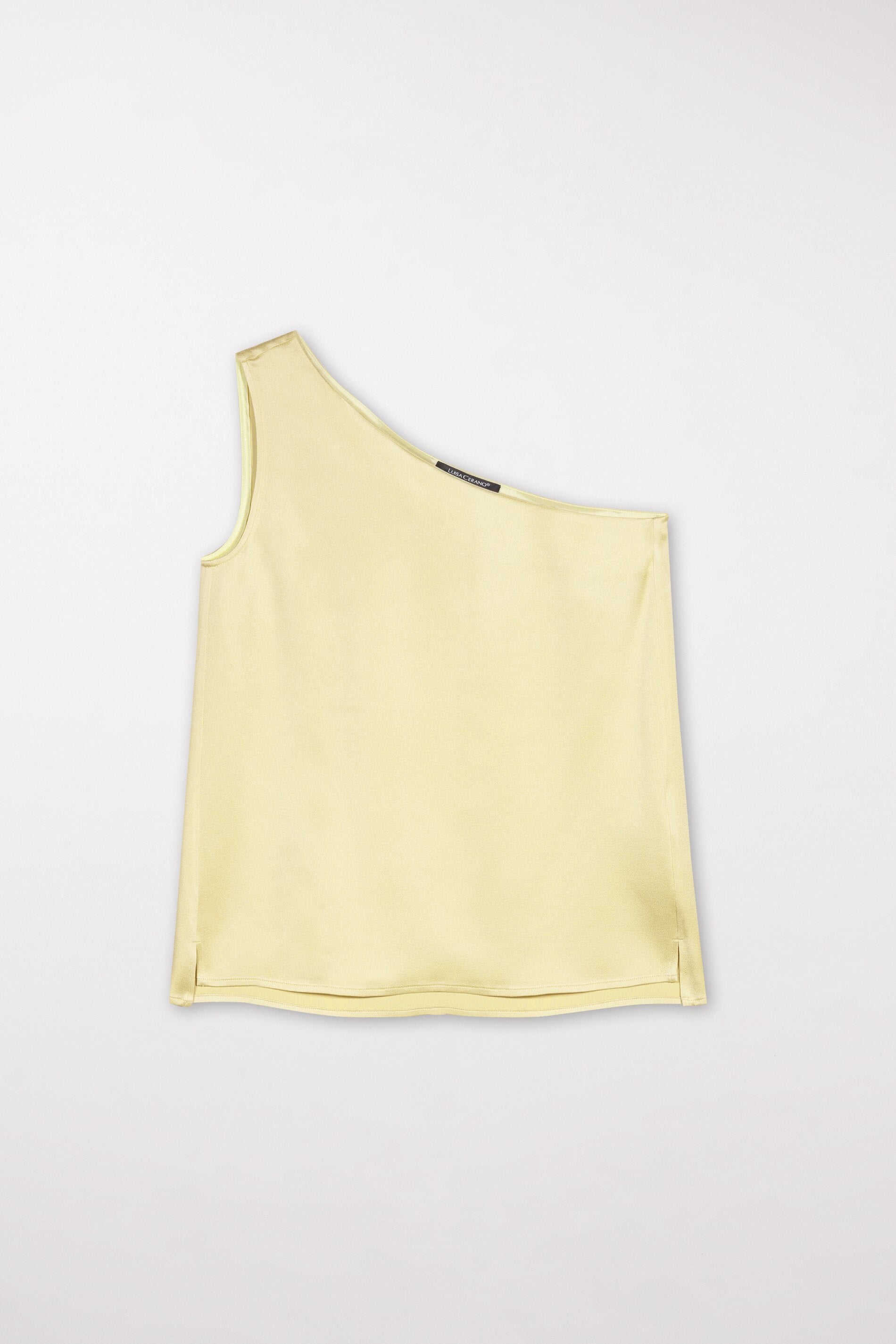 Satin-Off-Shoulder-Top - pale citron - Standard | Artikel Front