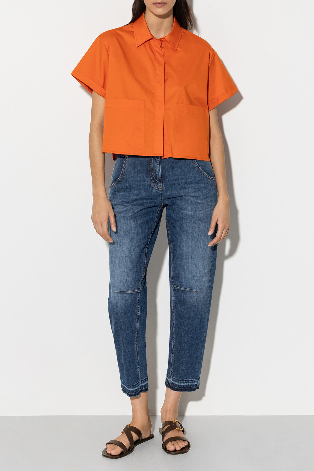 Shirt blouse with pockets - burnt orange - Standard