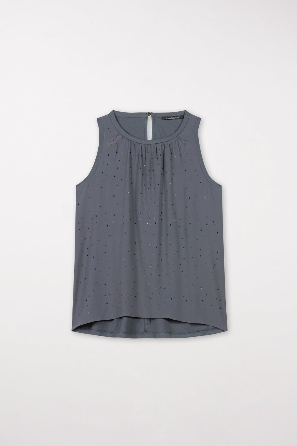 Top mit Glitzersteinen - greyish blue - mit Steine