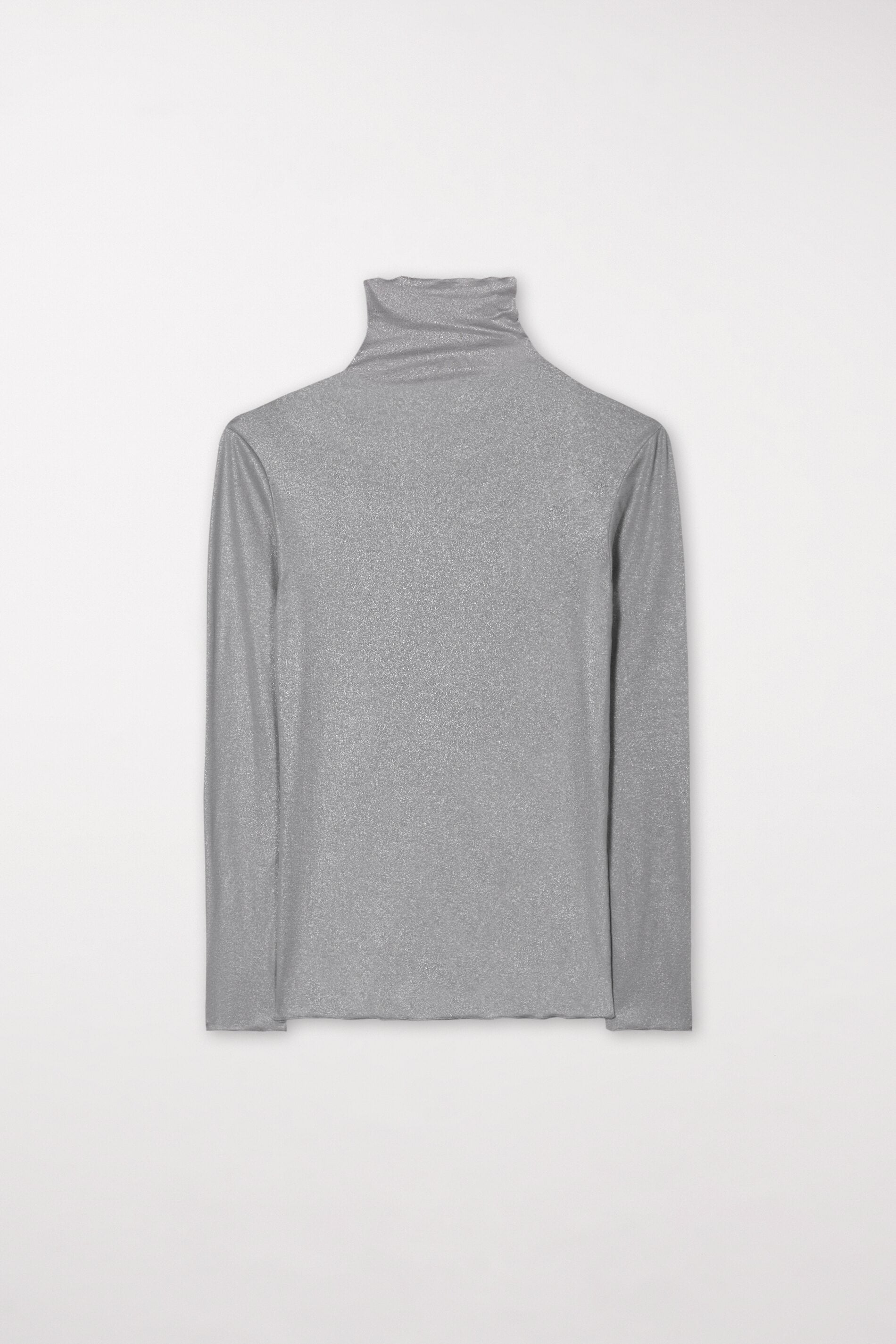 Glitter-Rollkragenshirt - silver grey - Standard | Artikel Front