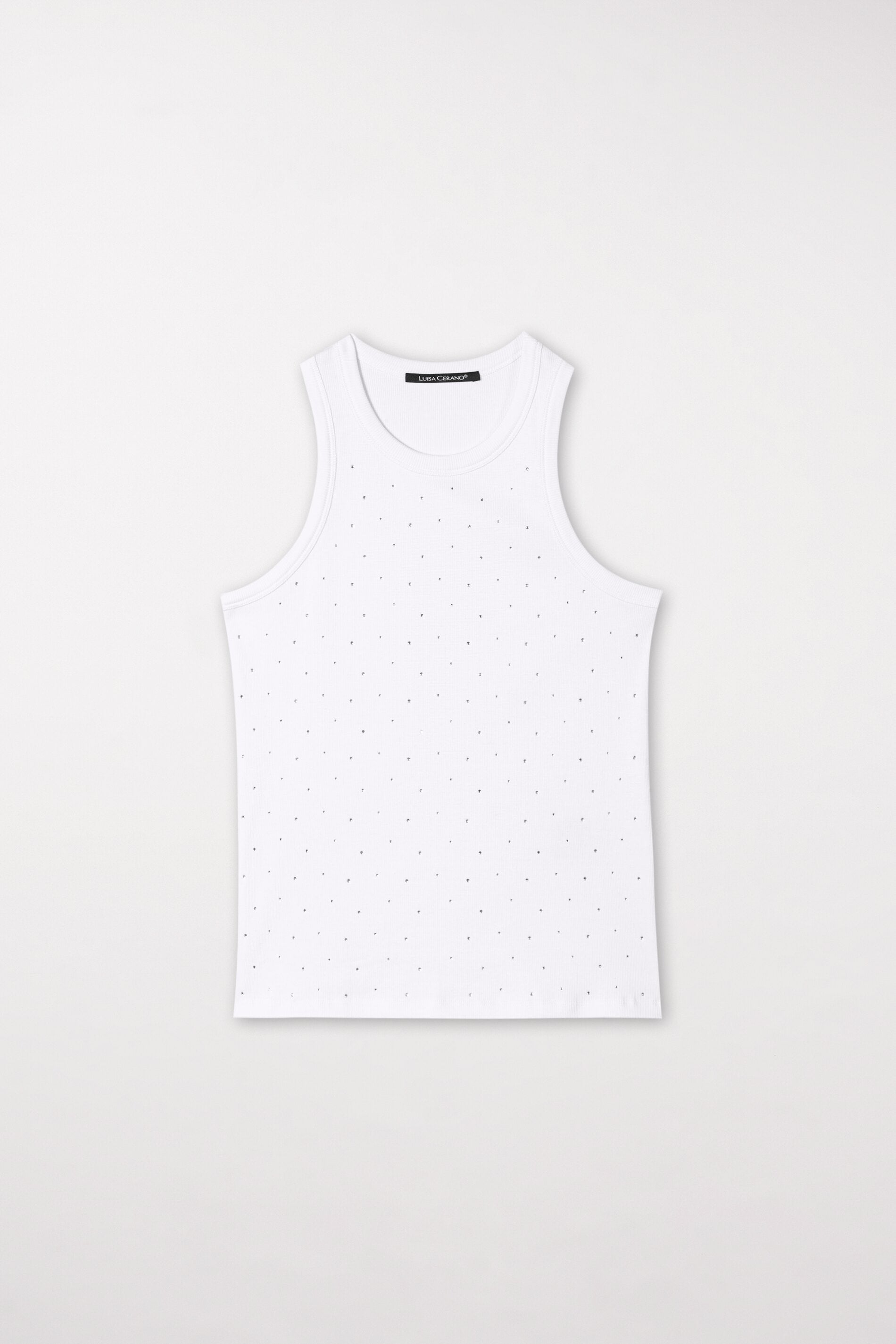Tanktop mit Strass-Steinen - white - Standard | Artikel Front