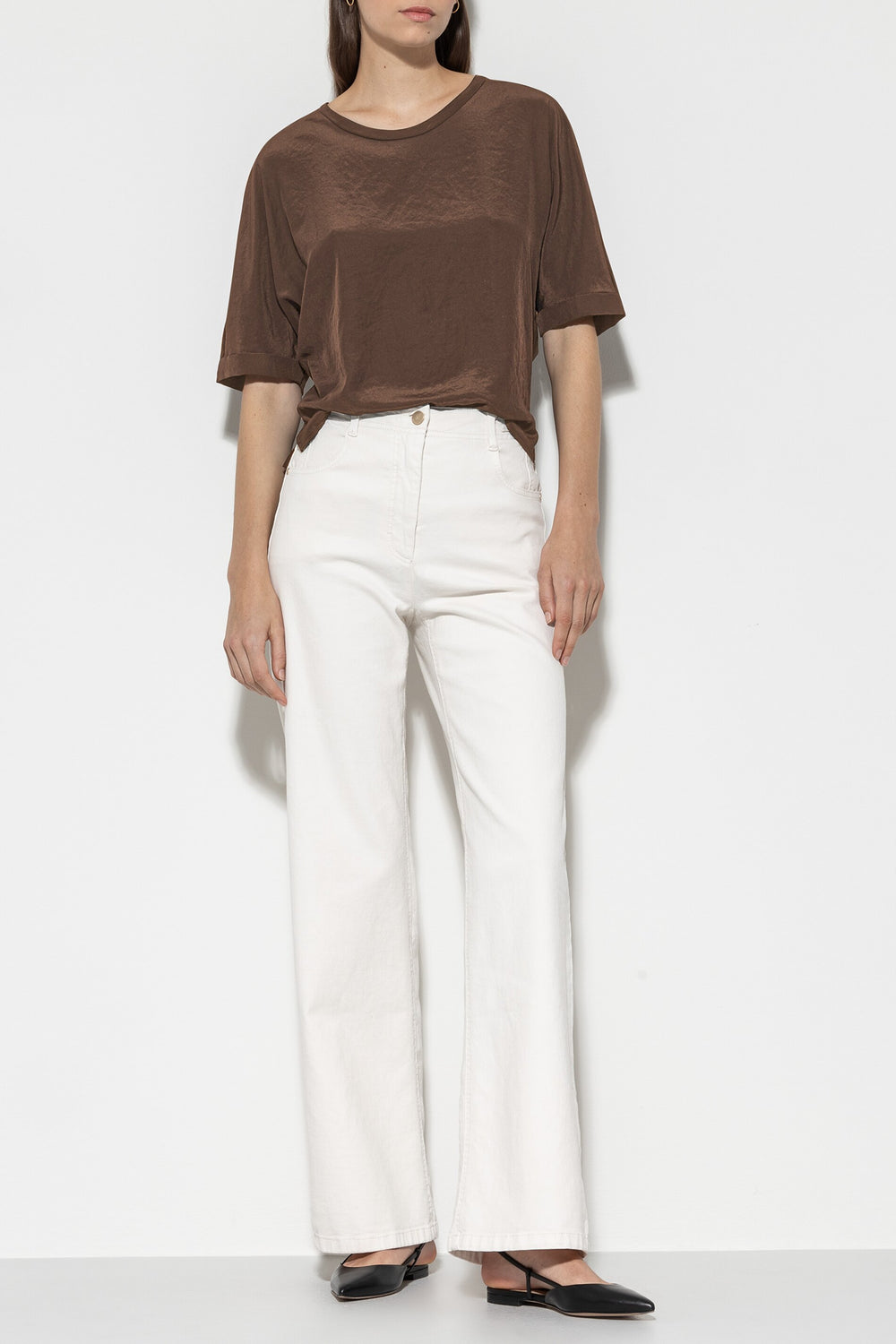 T-Shirt mit Rücken-Patch - hazelnut - Standard