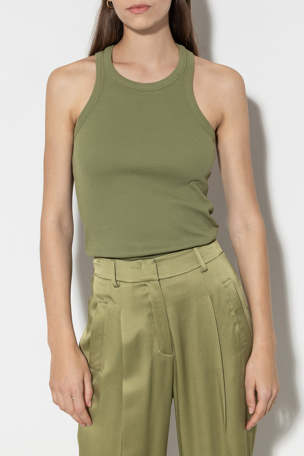 Basic-Tanktop - moss green - Standard