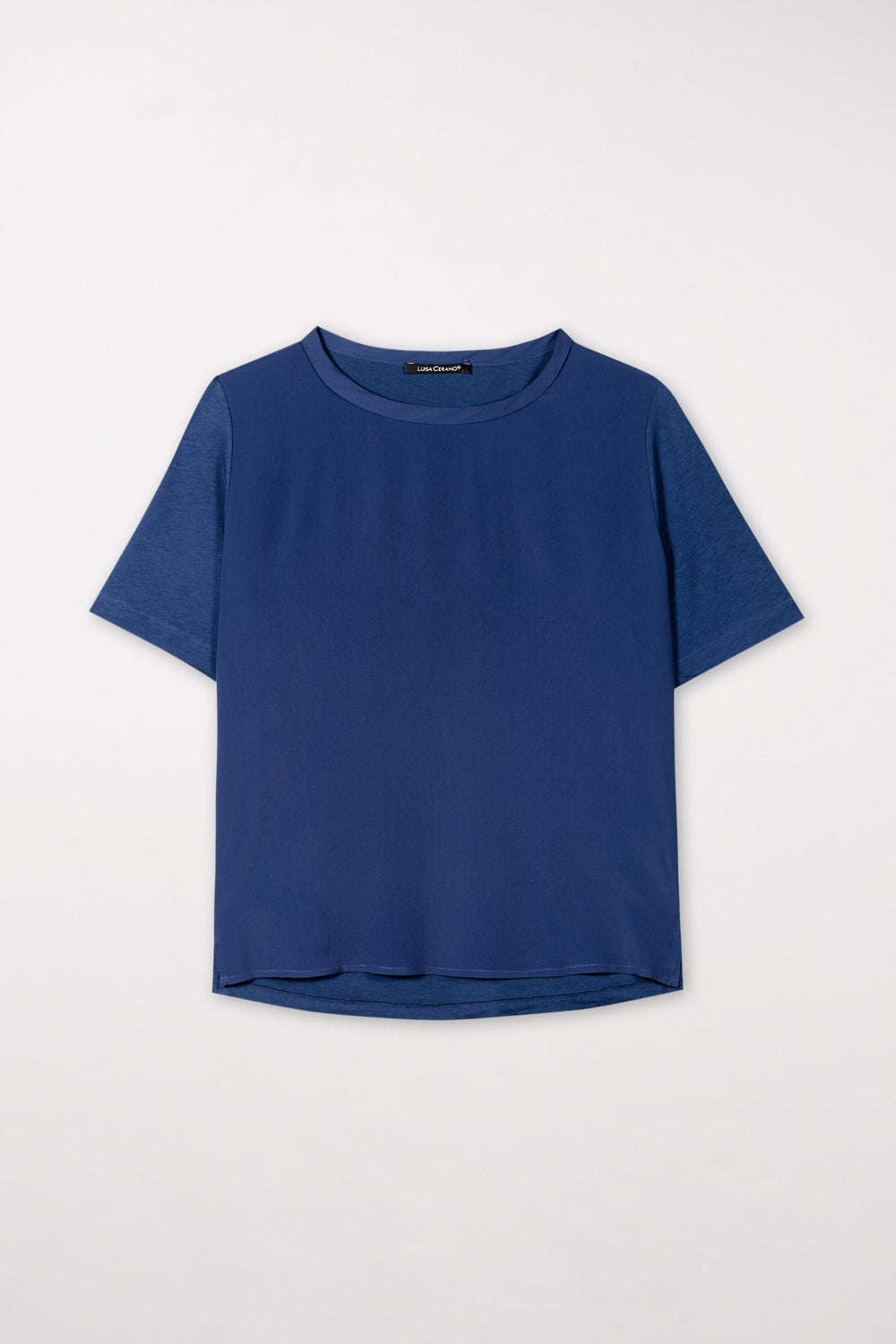 T-Shirt aus Seiden-Mix - deep blue - Standard
