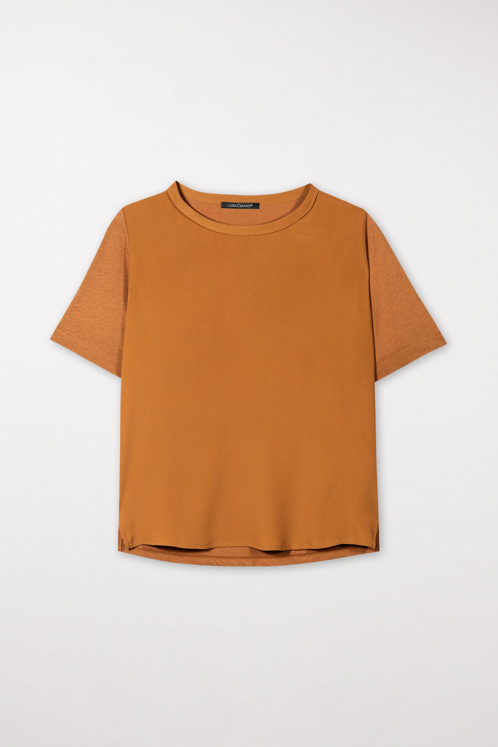 T-Shirt aus Seiden-Mix - kurkuma - Standard