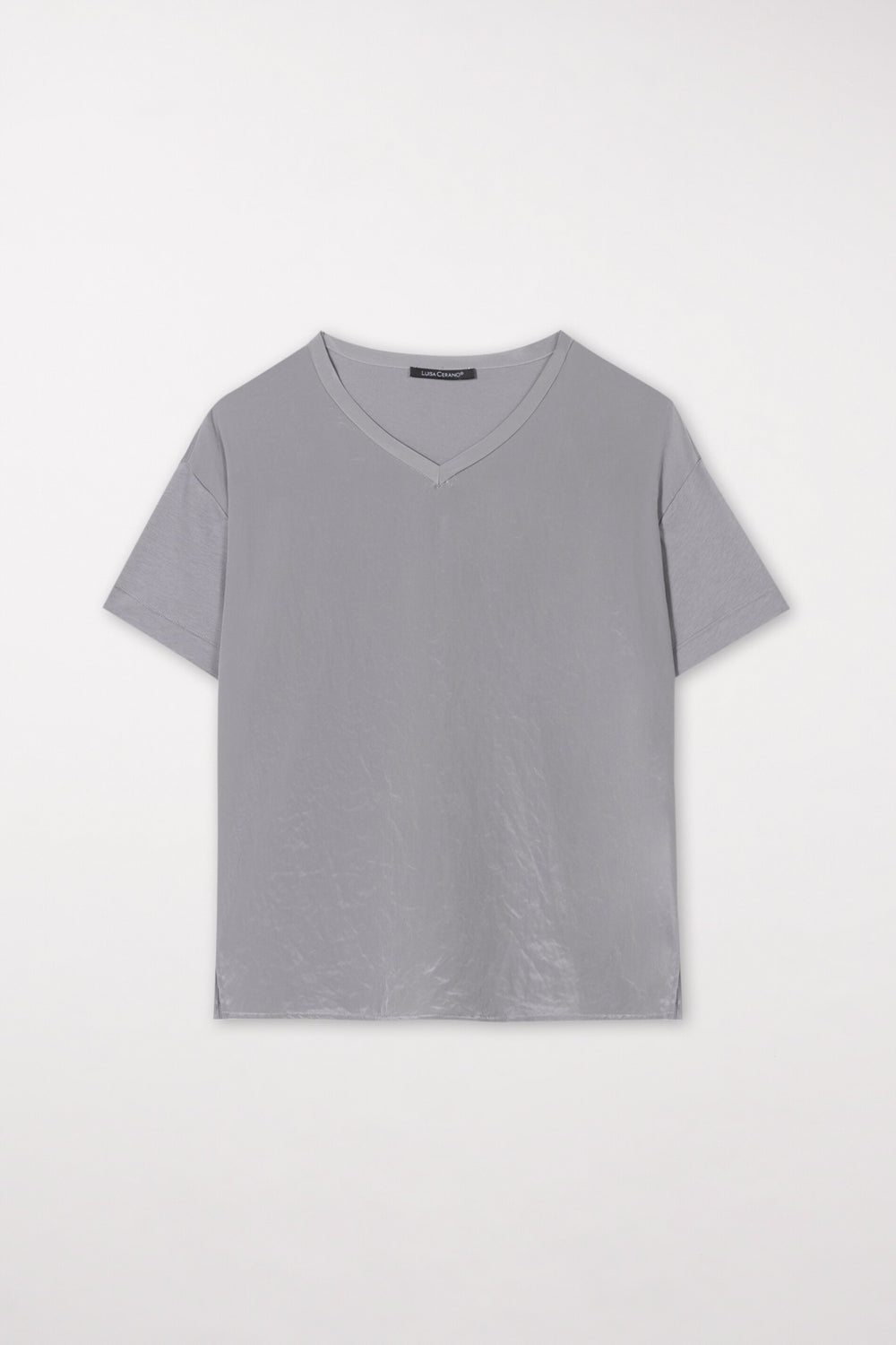 V-Neck-Shirt - silver grey - Standard