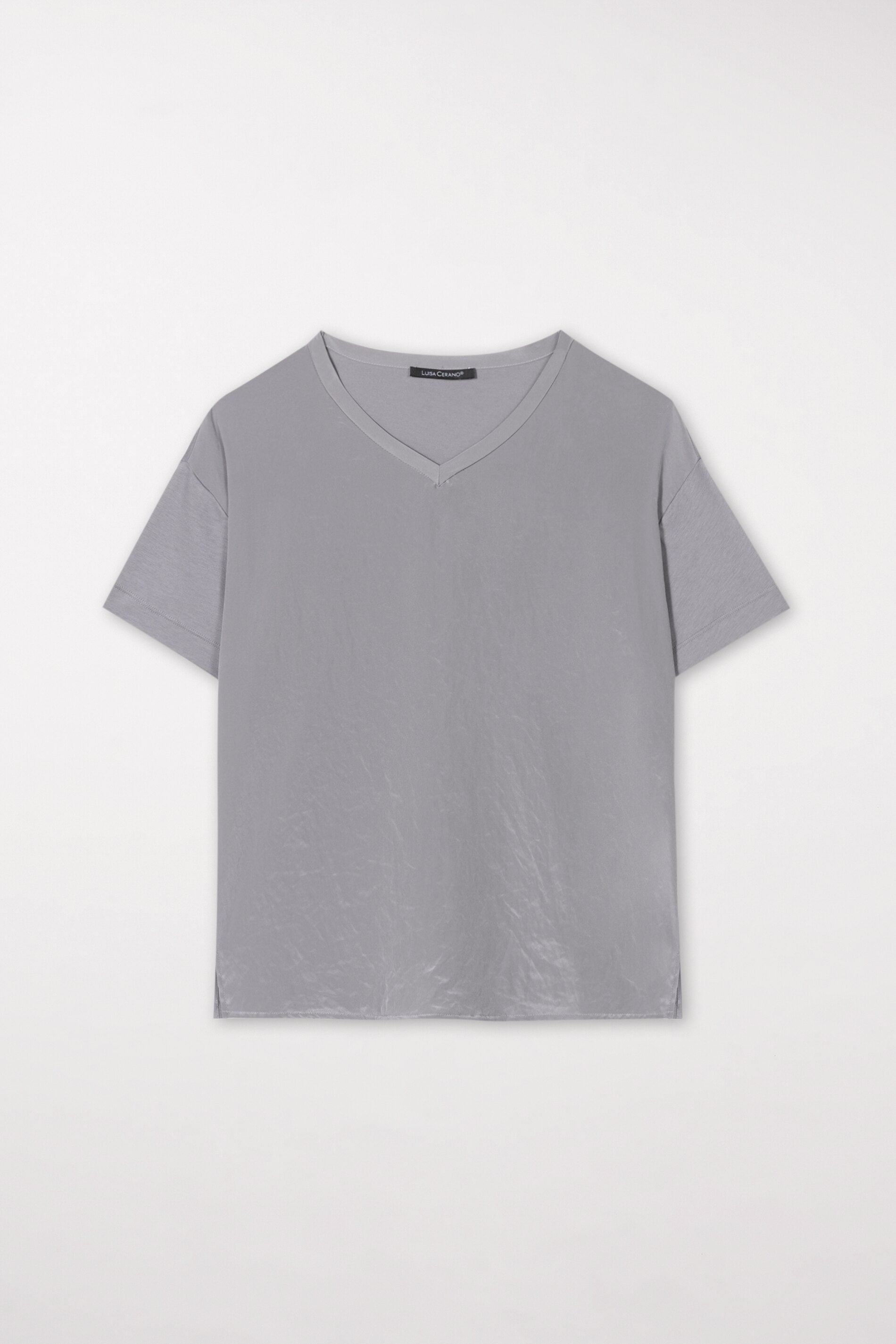 V-Neck-Shirt - silver grey - Standard | Artikel Front