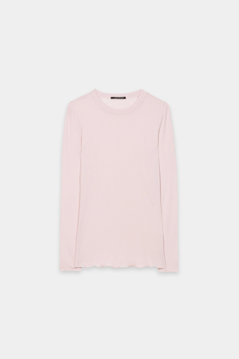 Shiny round neck shirt - creamy blush - Standard