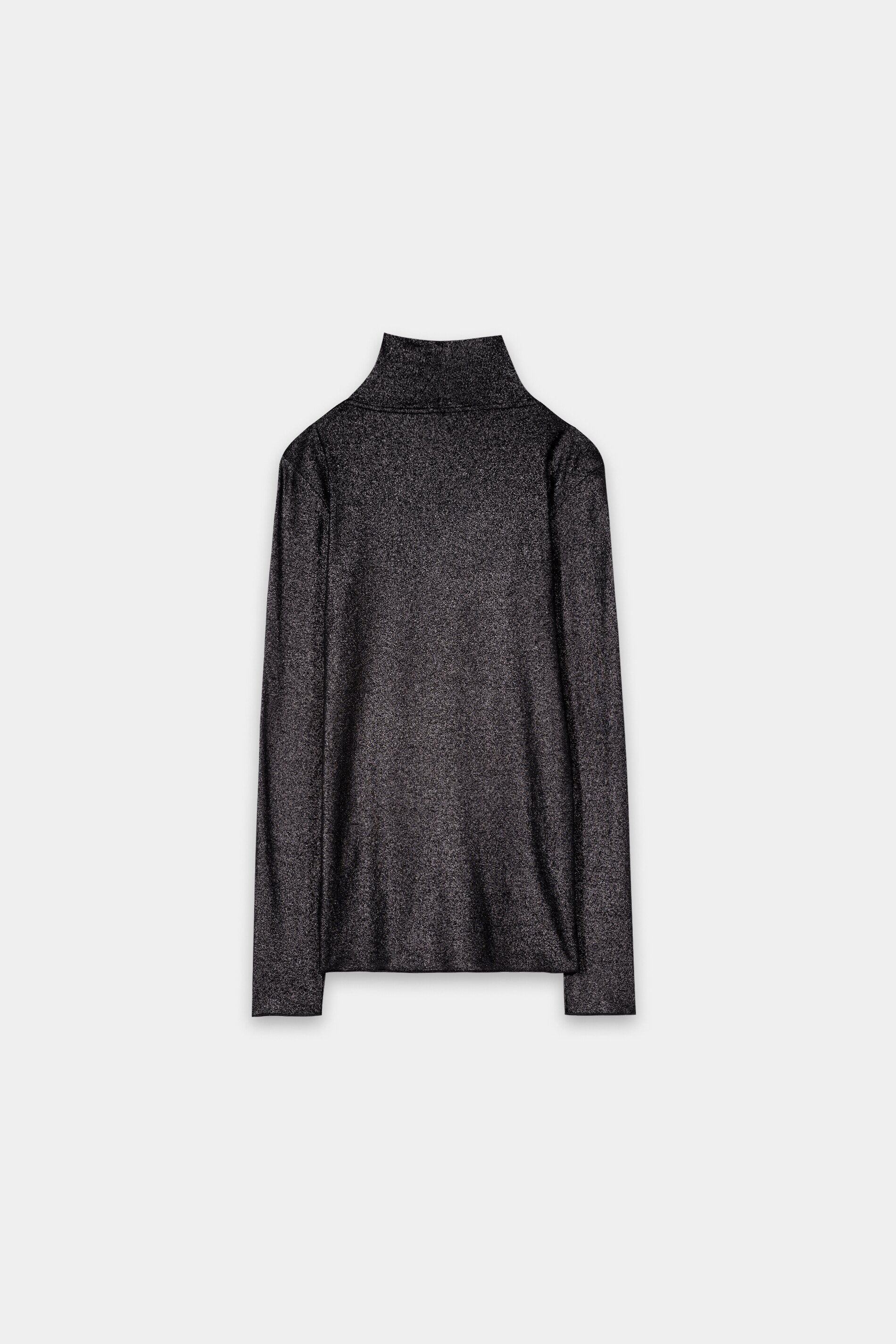 Glanz-Rollkragen-Shirt - black metal - Standard | Artikel Rück