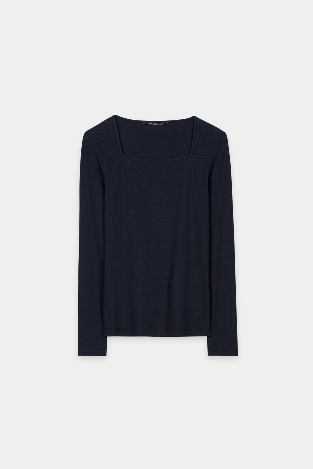 Rippshirt mit Carré-Ausschnitt - navy blue - Standard