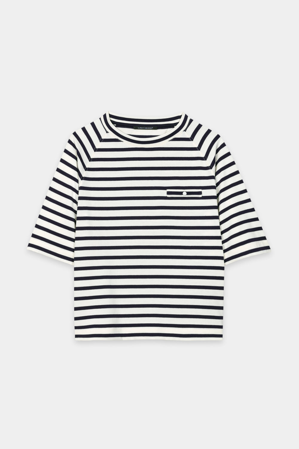 Striped shirt with button detail - navy blue / cream - Standard