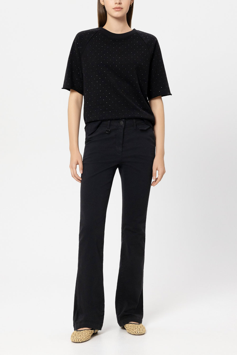 Sweatshirt with gemstones - pure black - Standard