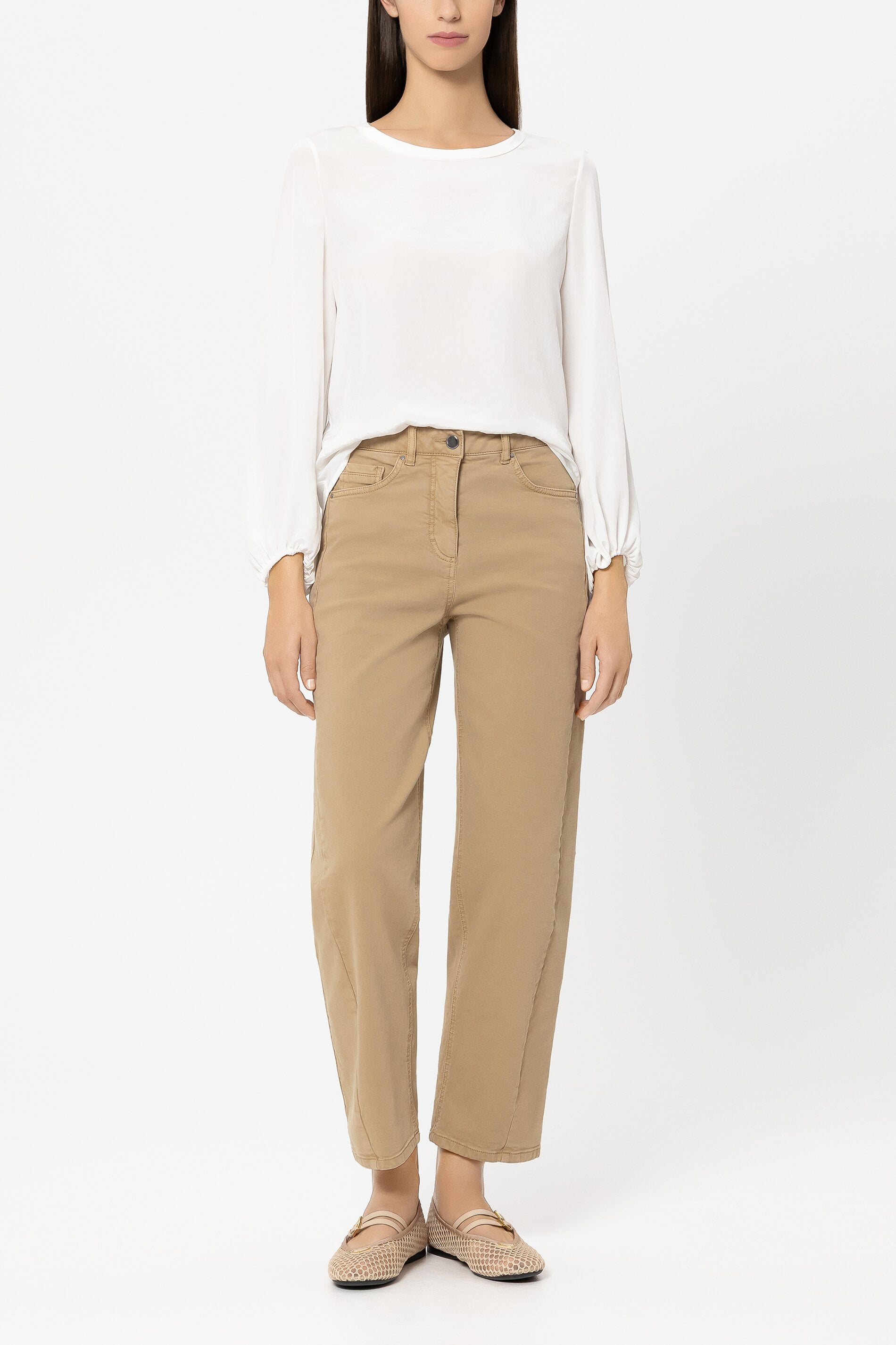 Langarm-Shirt mit Patch - off-white - Standard | Model Front