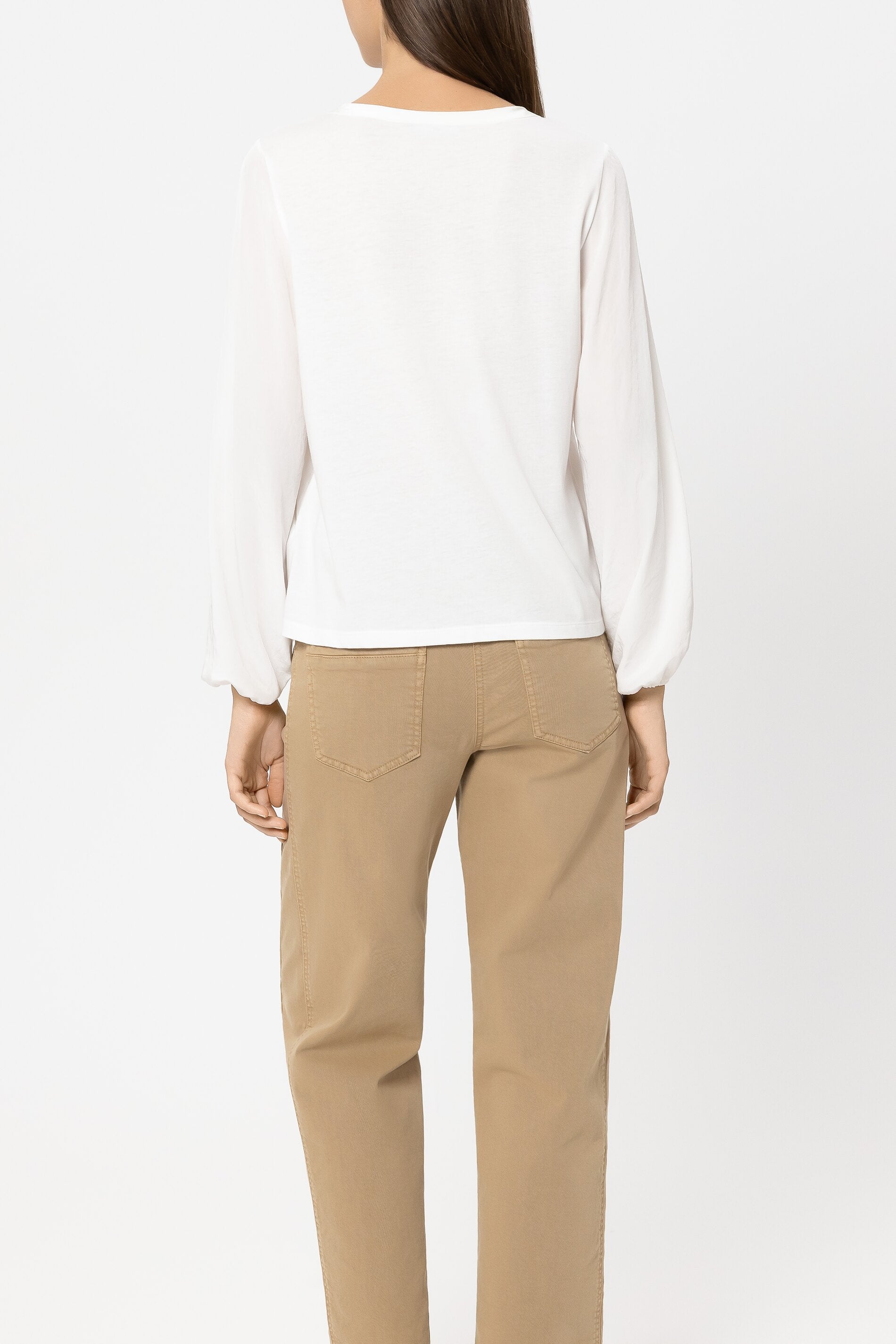 Langarm-Shirt mit Patch - off-white - Standard | Model Rück