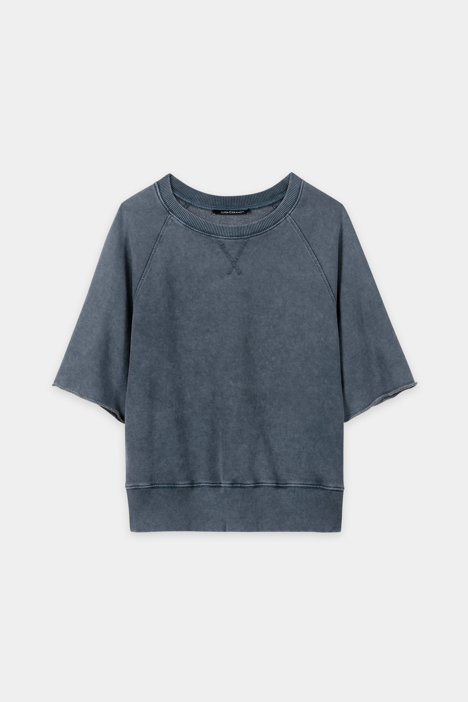 Round neck sweatshirt - tinted blue - Standard