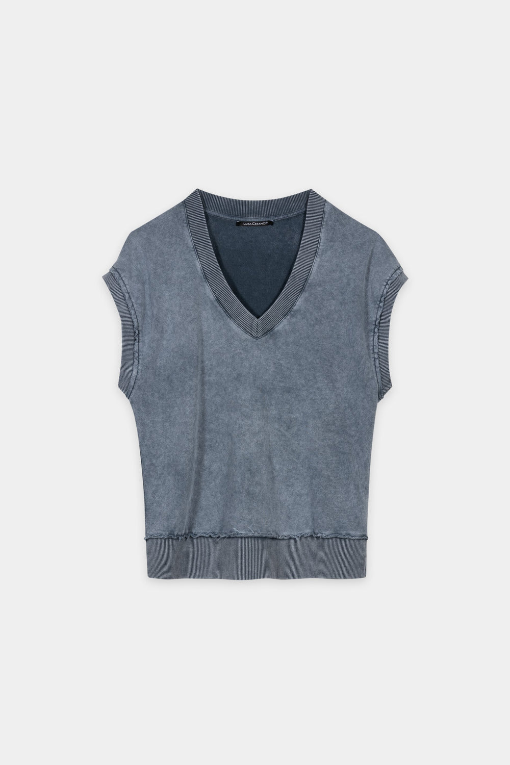 V-Neck-Sweatshirt - tinted blue - Standard