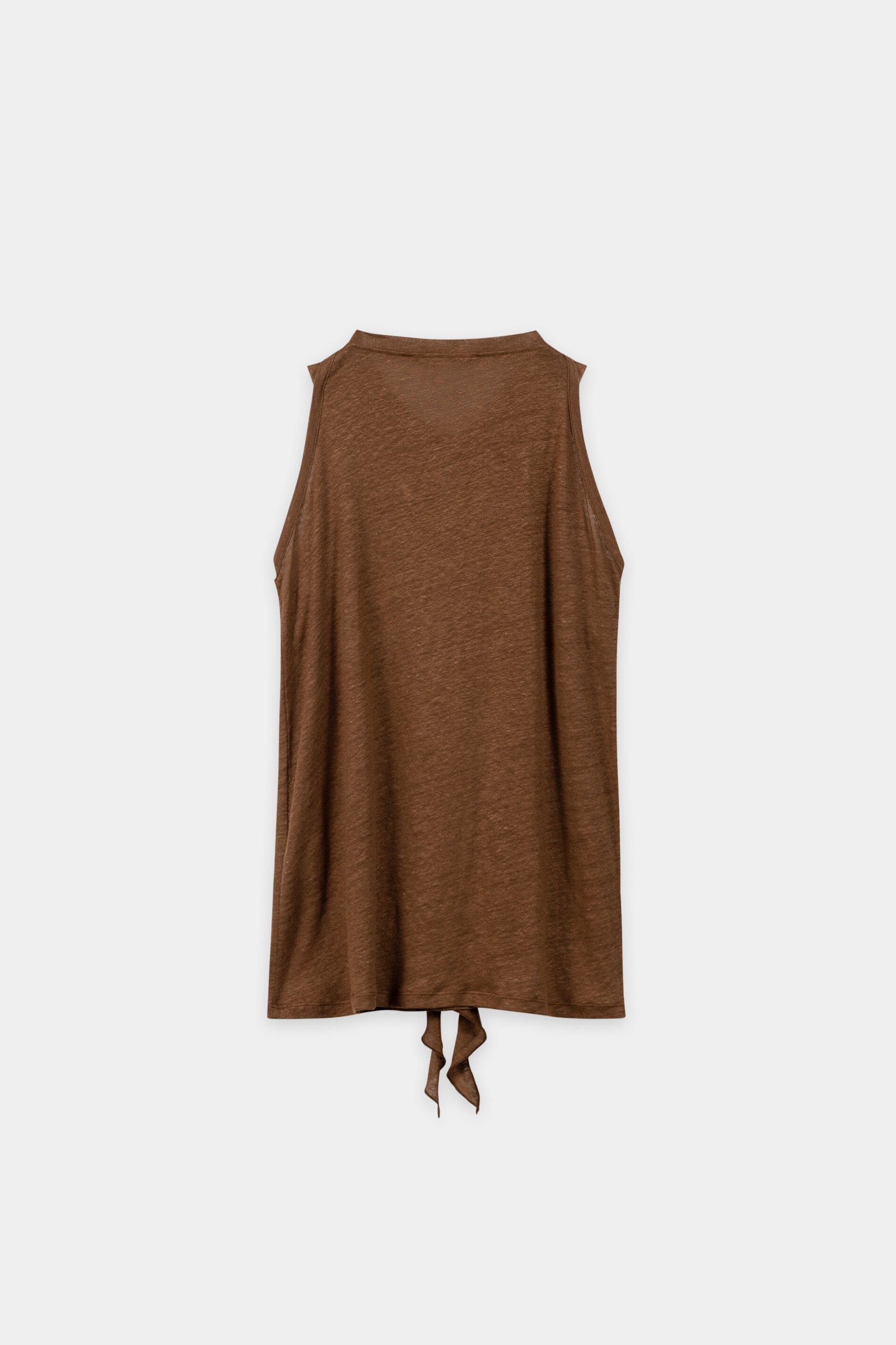 Leinen-Neckholder-Shirt - dark terracotta - Standard | Artikel Rück