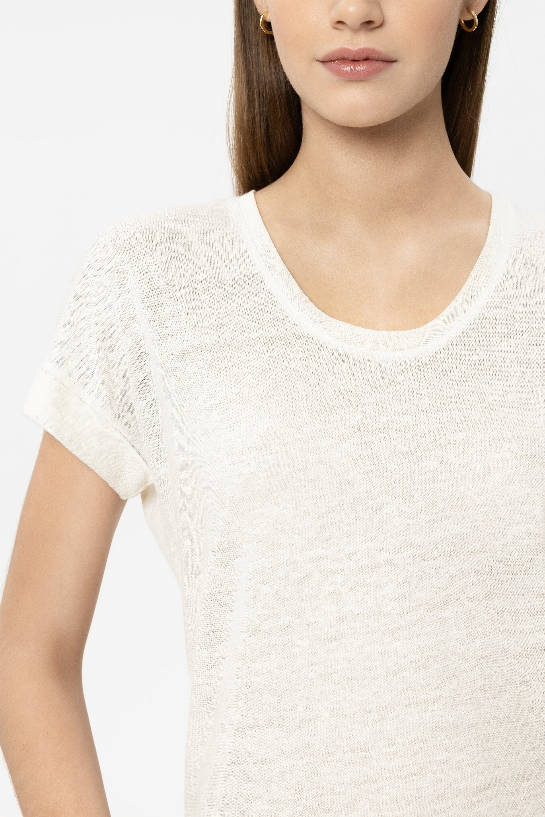 Leinen-T-Shirt - off-white - Standard | Model Detail