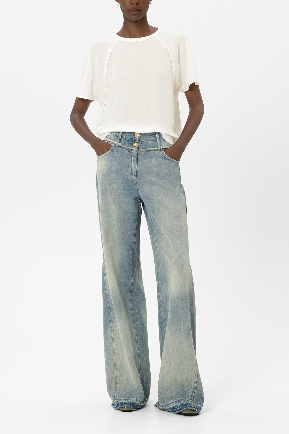 T-Shirt mit Rück-Patch - off white - Standard