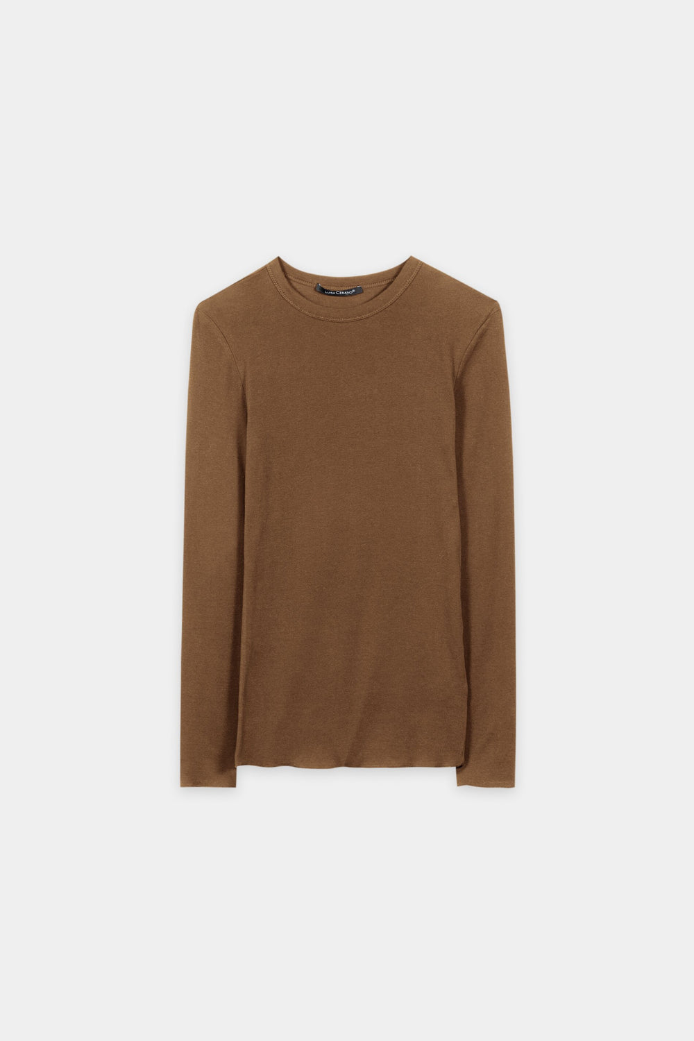 Ripp-Rundhals-Shirt - caramel - Standard