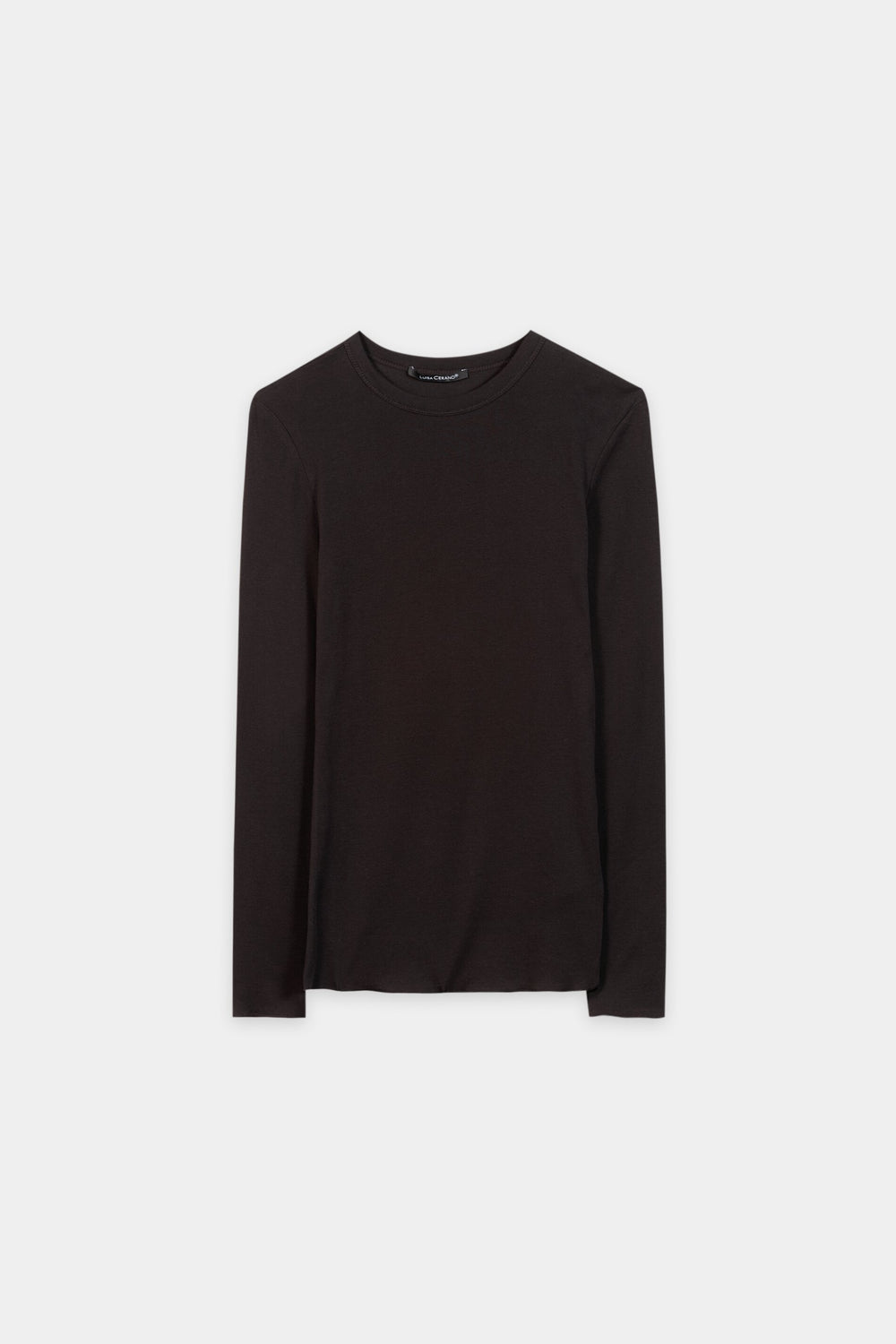 Ripp-Rundhals-Shirt - truffle - Standard