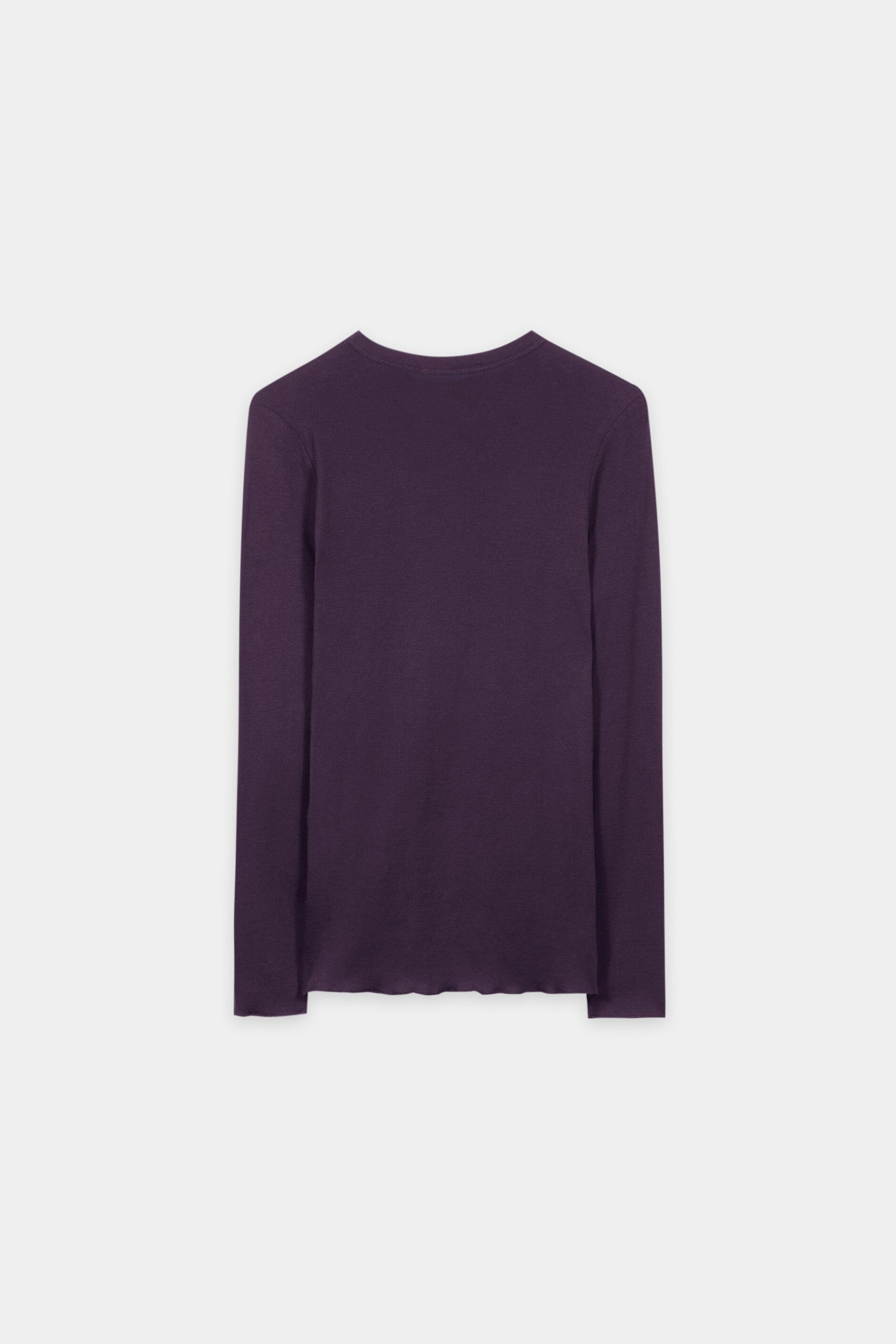 Ripp-Rundhals-Shirt - plum - Standard | Artikel Rück