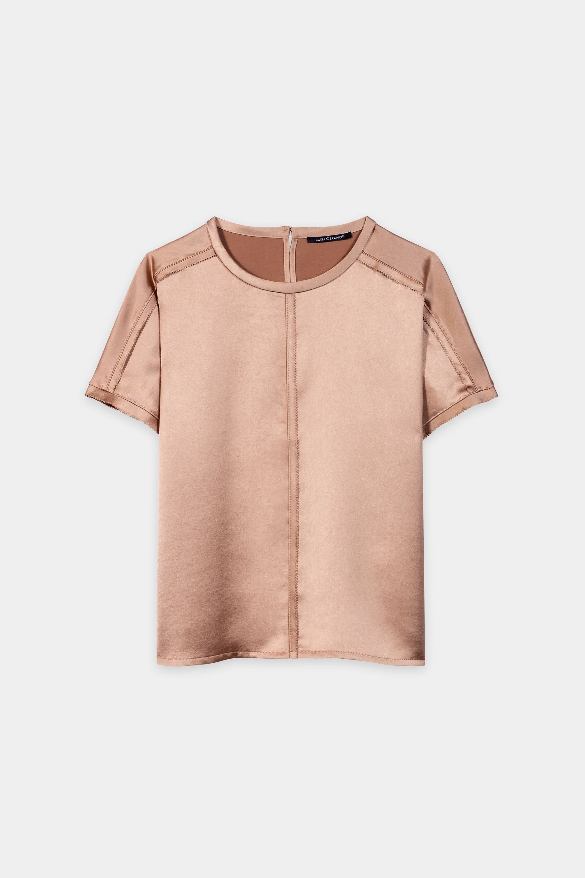 T-Shirt mit Nahtdetails - nude - Standard | Artikel Front