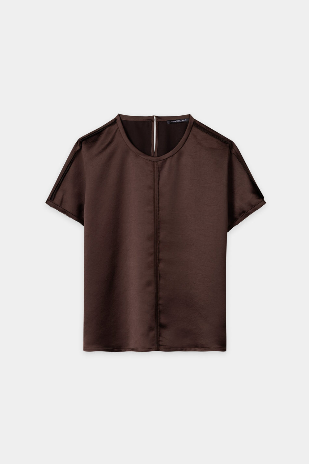 T-Shirt mit Nahtdetails - marone - Standard