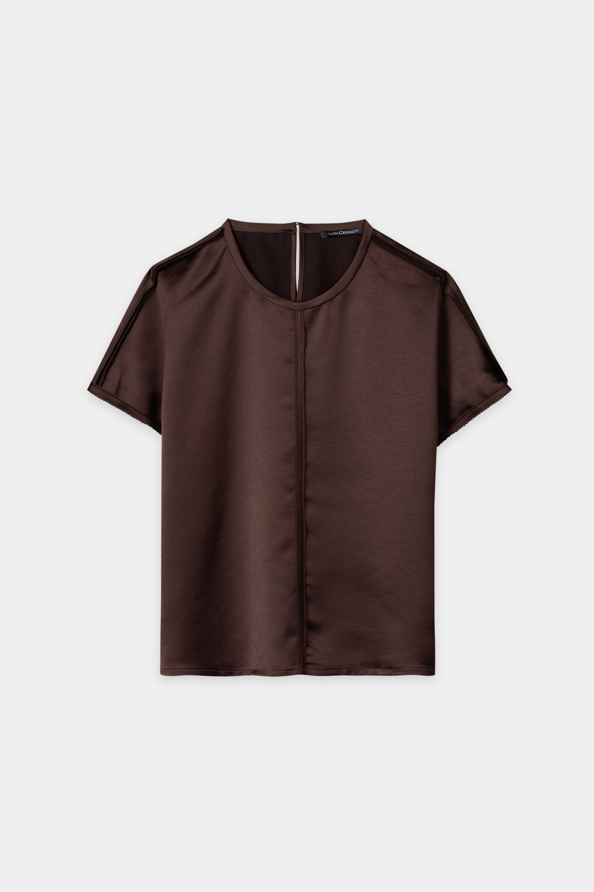 T-Shirt mit Nahtdetails - marone - Standard | Artikel Front