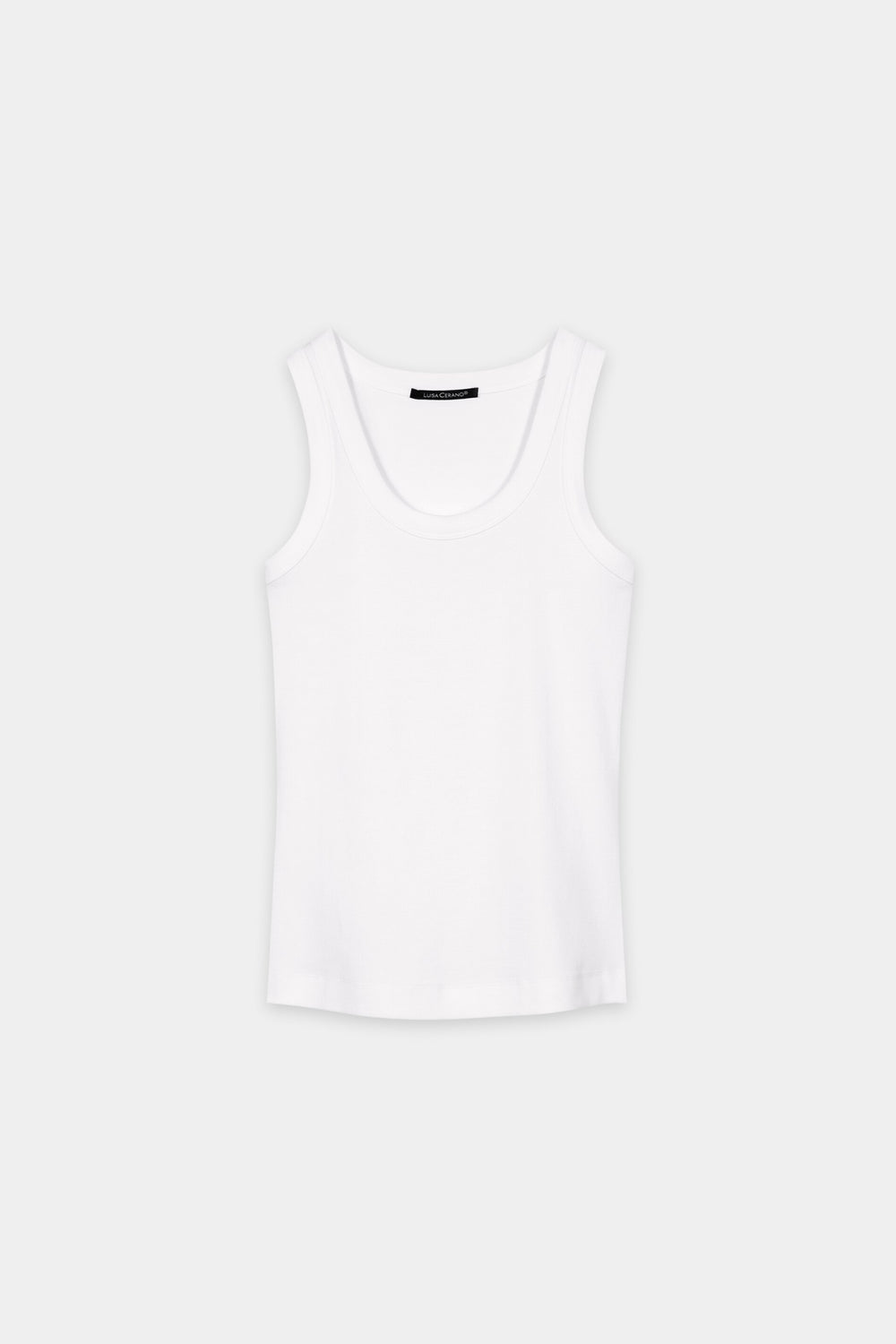 Ribbed tank top - white - standard