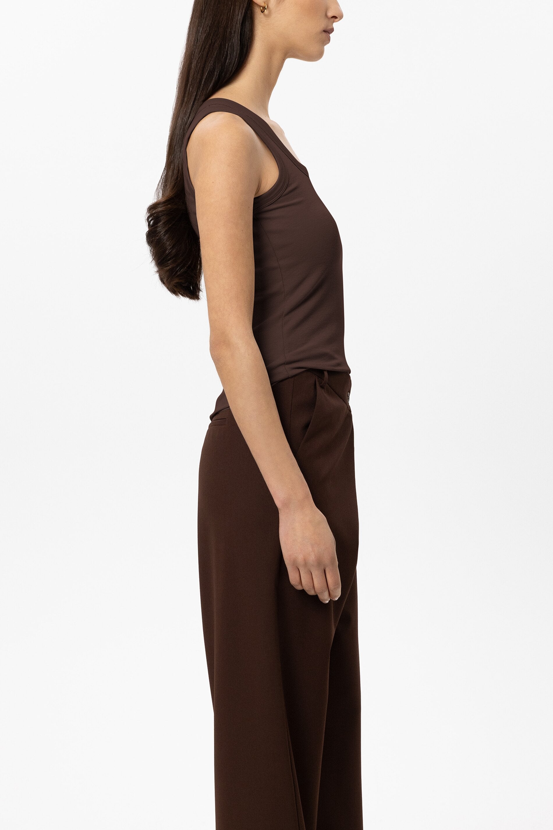 Ripp-Tanktop - marone - Standard | Model Seite