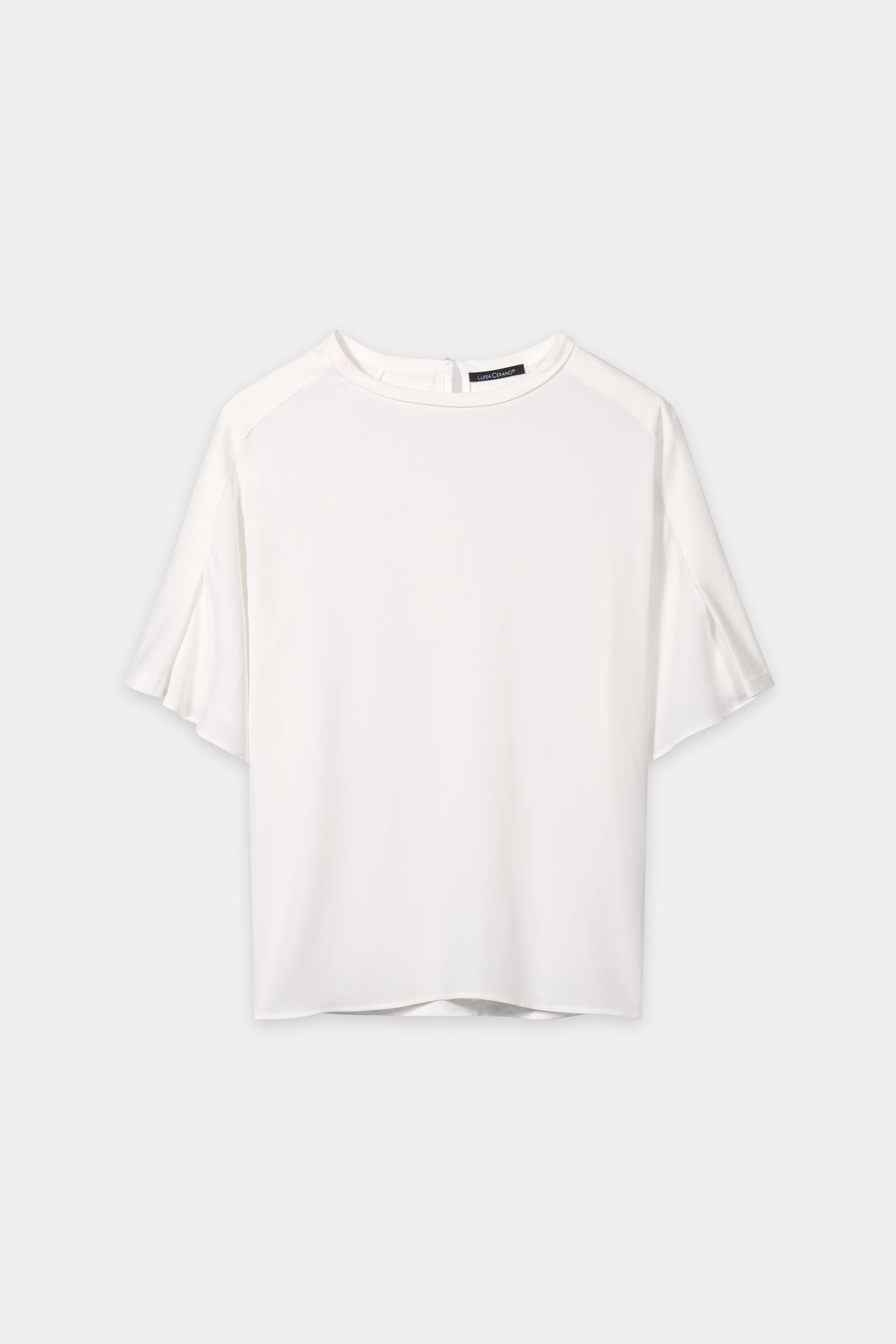 T-Shirt aus Seiden-Mix - off-white - Standard | Artikel Front