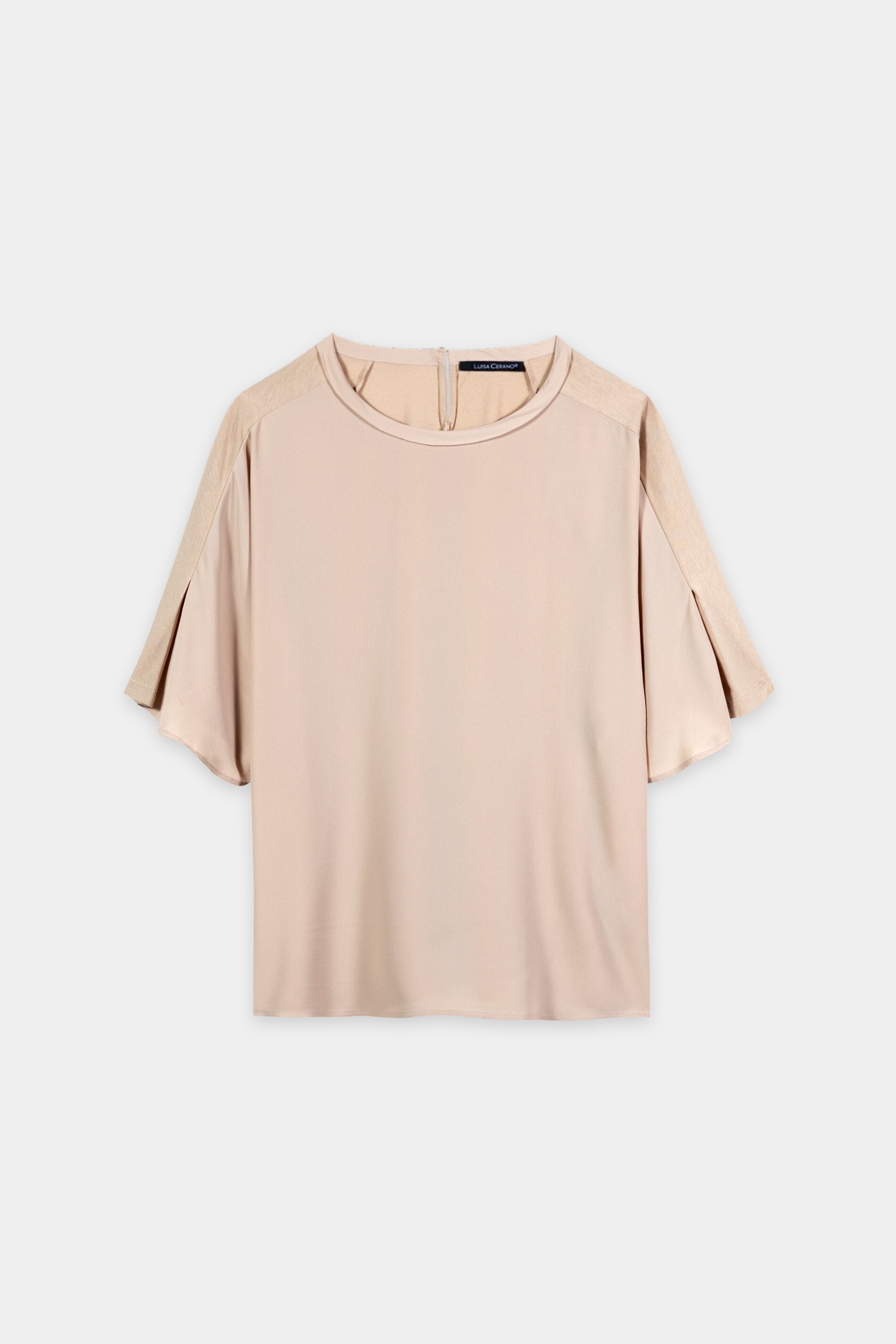 T-Shirt aus Seiden-Mix - cappuccino - Standard | Artikel Front