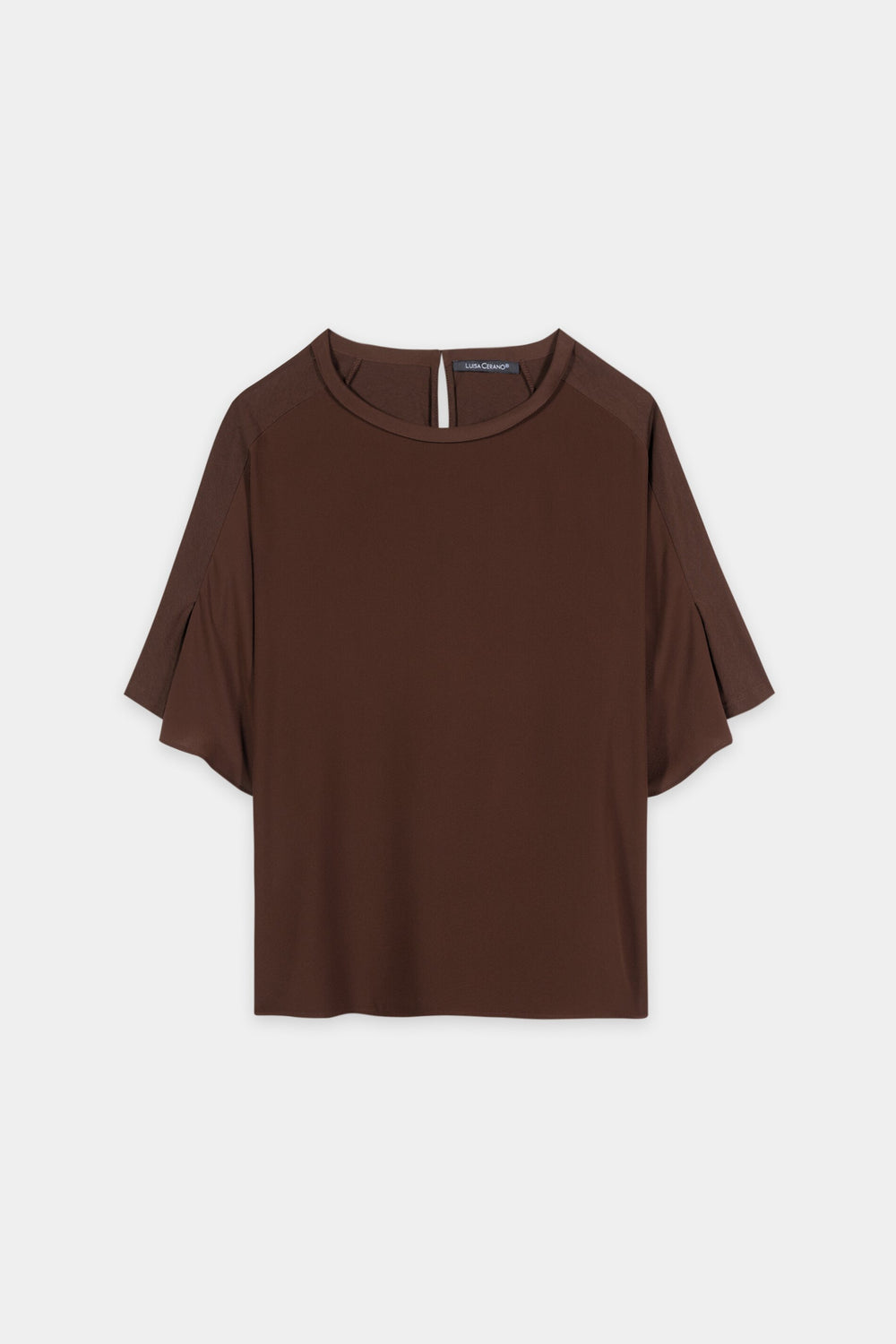 T-Shirt aus Seiden-Mix - marone - Standard