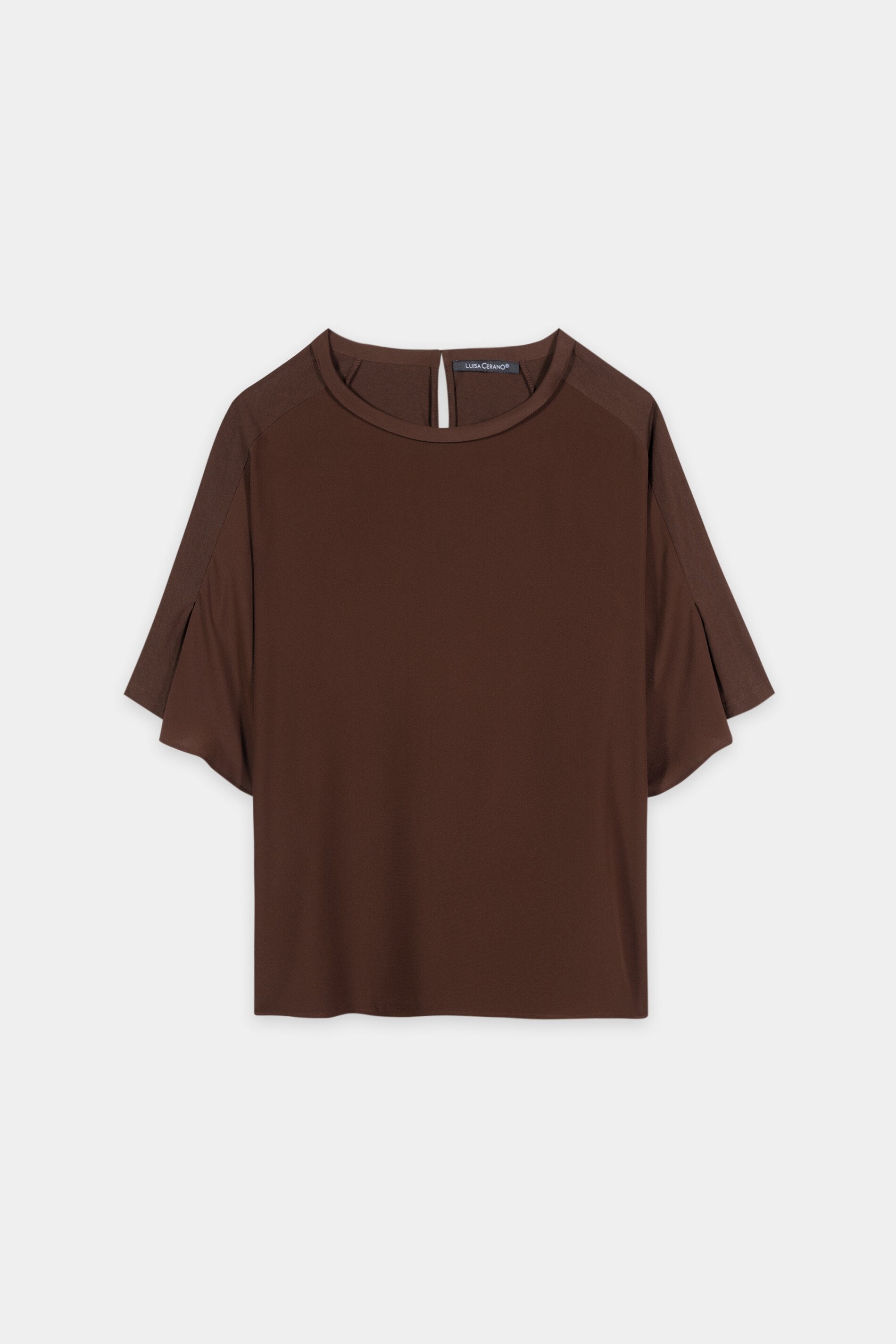 T-Shirt aus Seiden-Mix - marone - Standard | Artikel Front