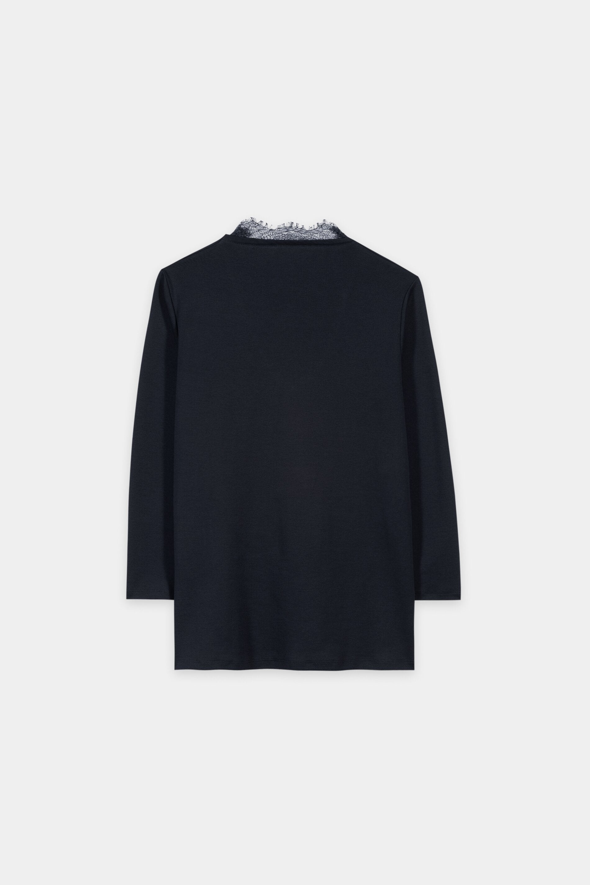 V-Neck-Shirt mit Spitze - winter navy - Standard | Artikel Rück