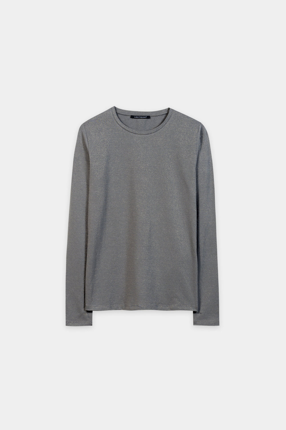 Lurex-Ringel-Shirt - heather grey - Standard