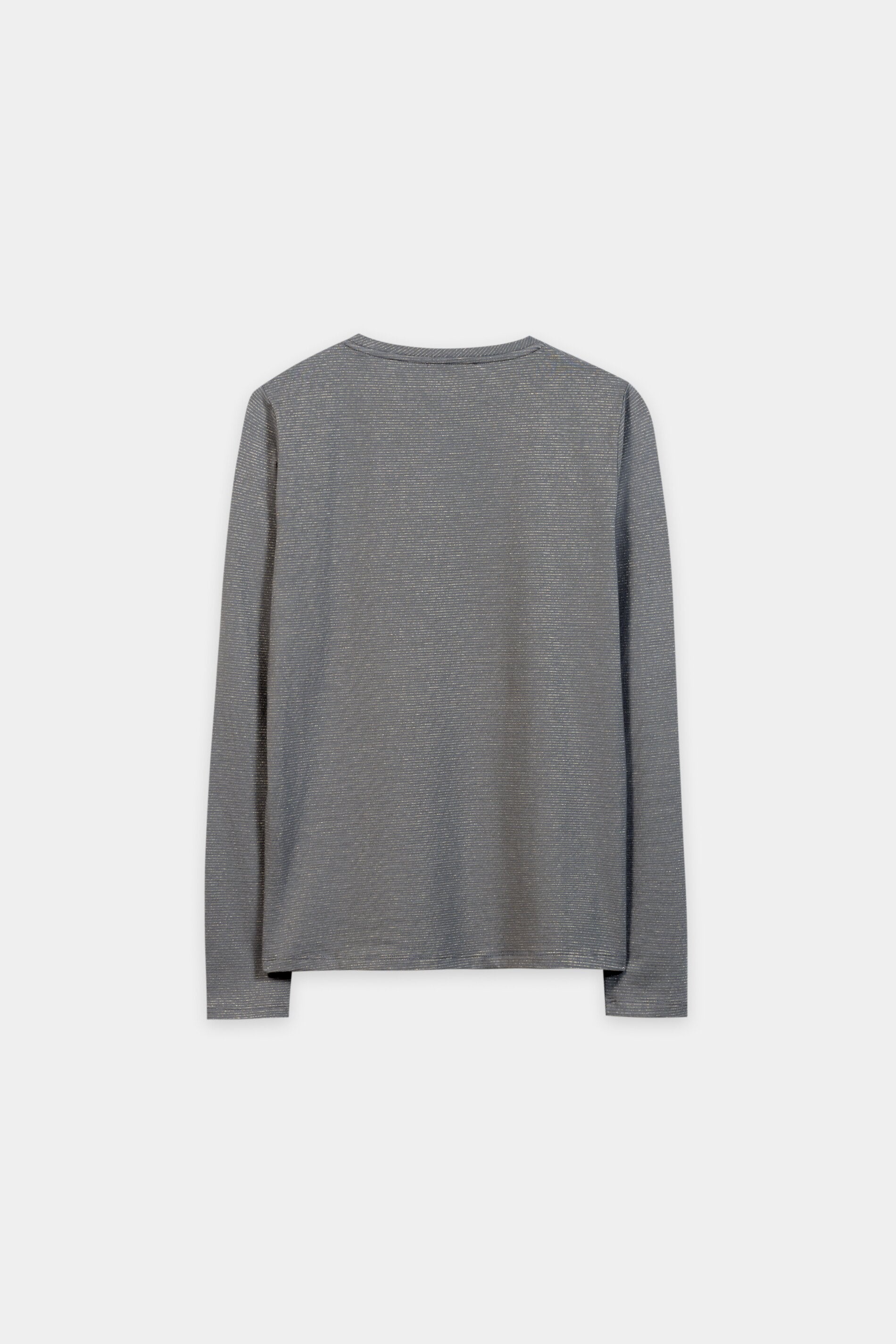 Lurex-Ringel-Shirt - heather grey - Standard | Artikel Rück