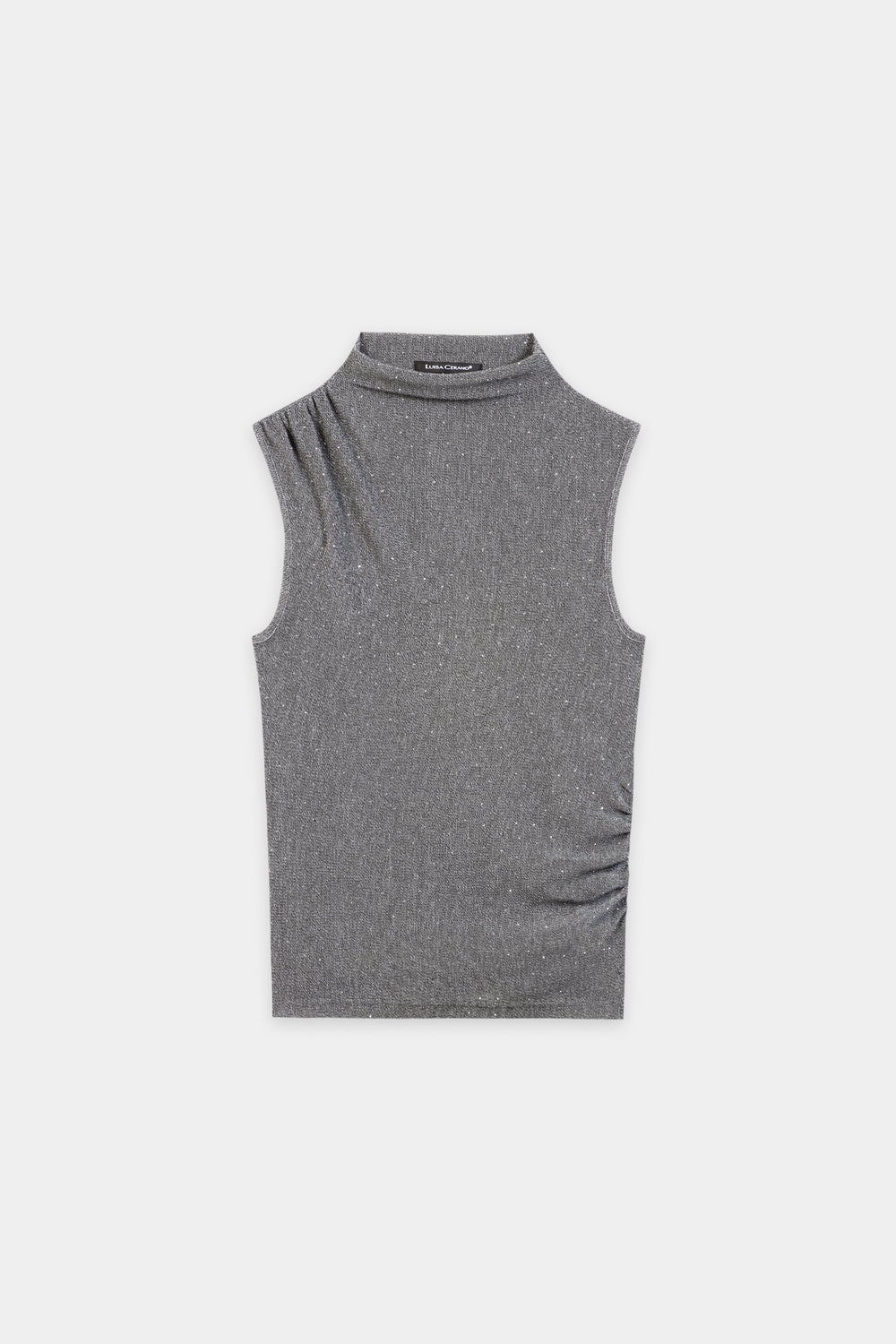 Top à col roulé brillant - gris chiné - Standard
