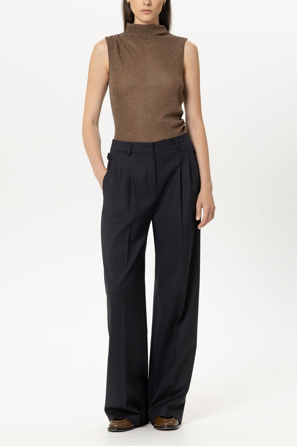 Glanz-Turtleneck-Top - caramel - Standard