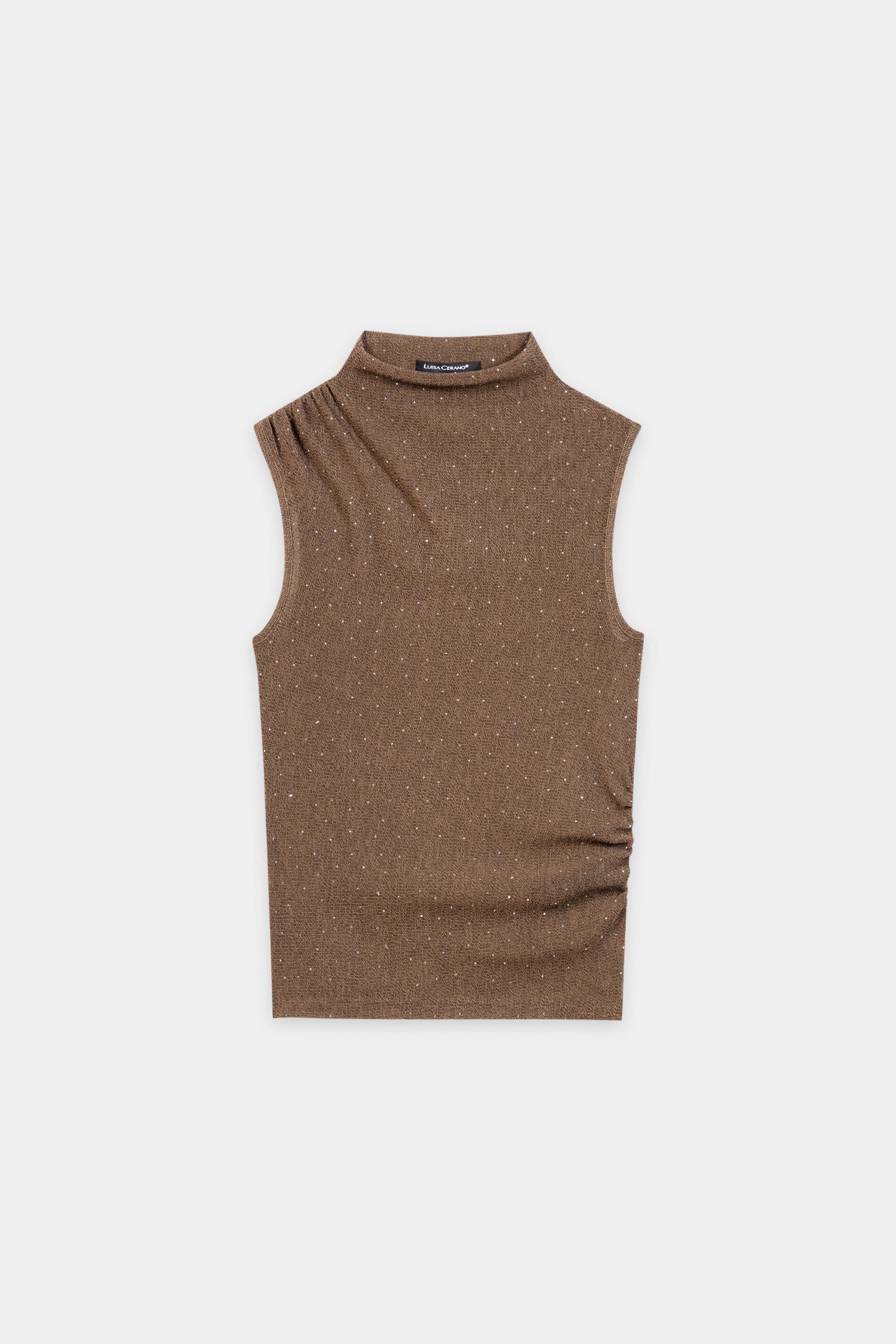 Glanz-Turtleneck-Top - caramel - Standard | Artikel Front