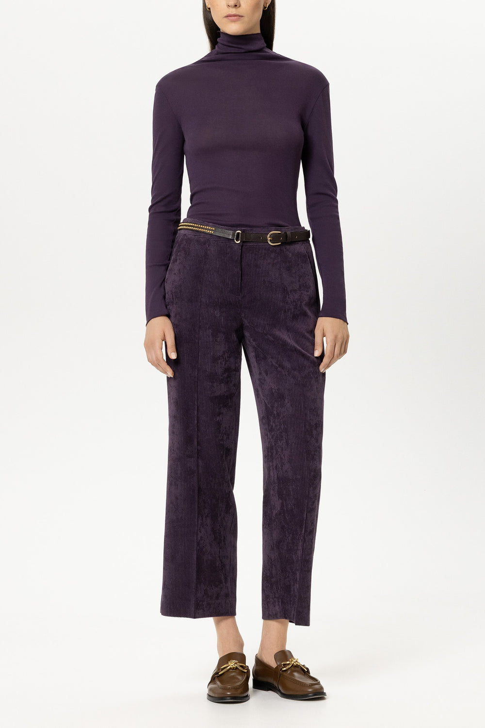 Rollkragen-Shirt - plum - Standard