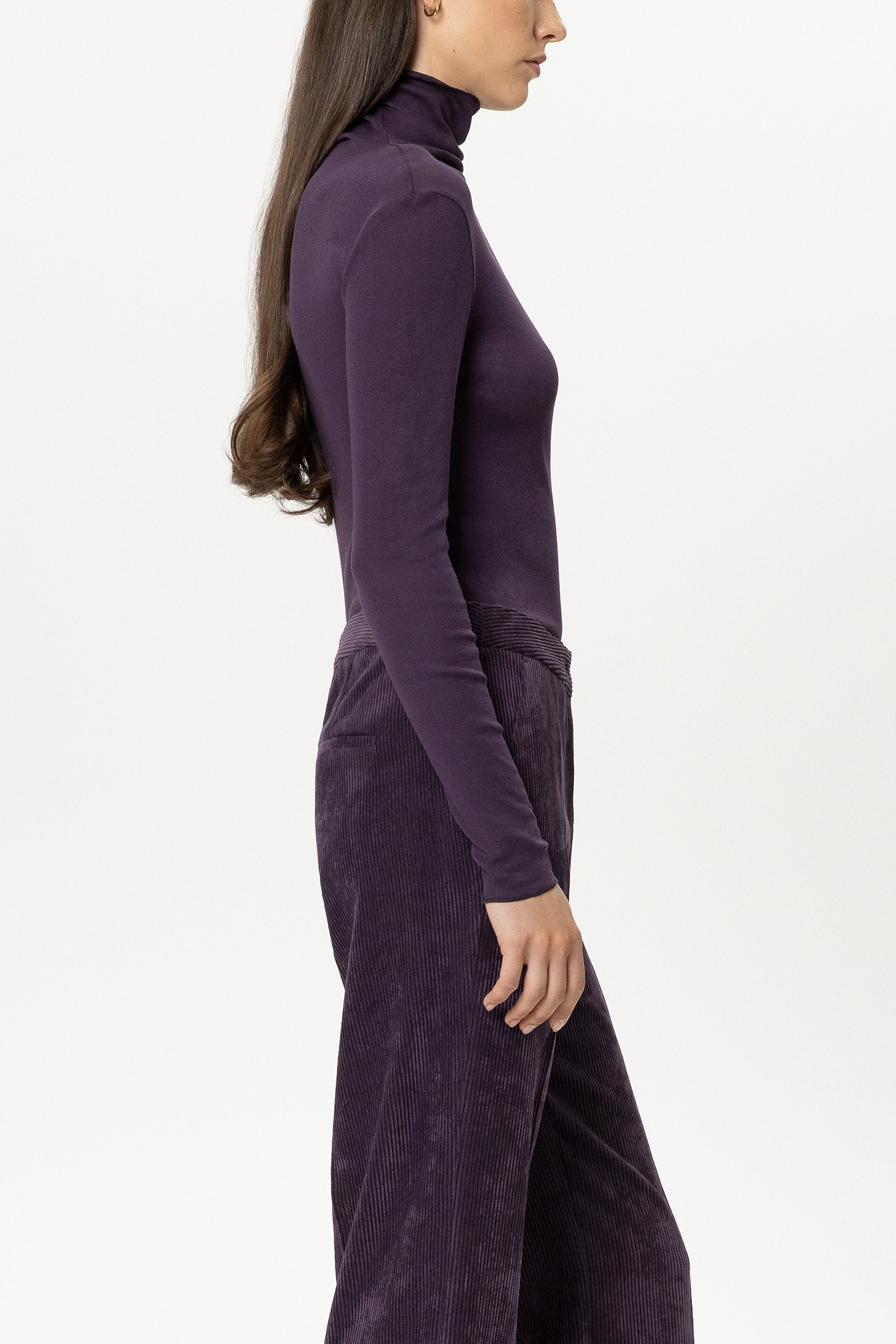 Rollkragen-Shirt - plum - Standard | Model Seite