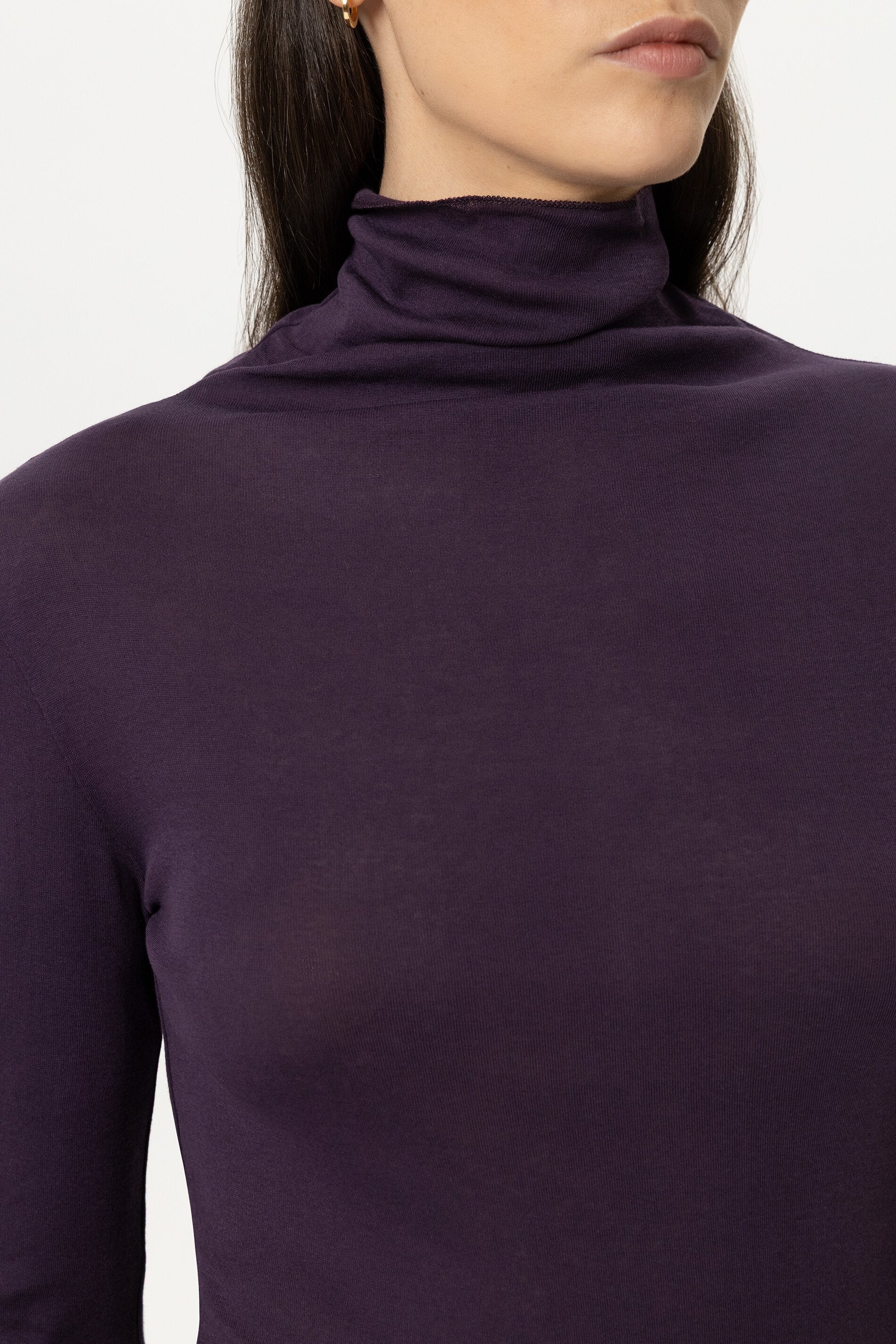 Rollkragen-Shirt - plum - Standard | Model Detail