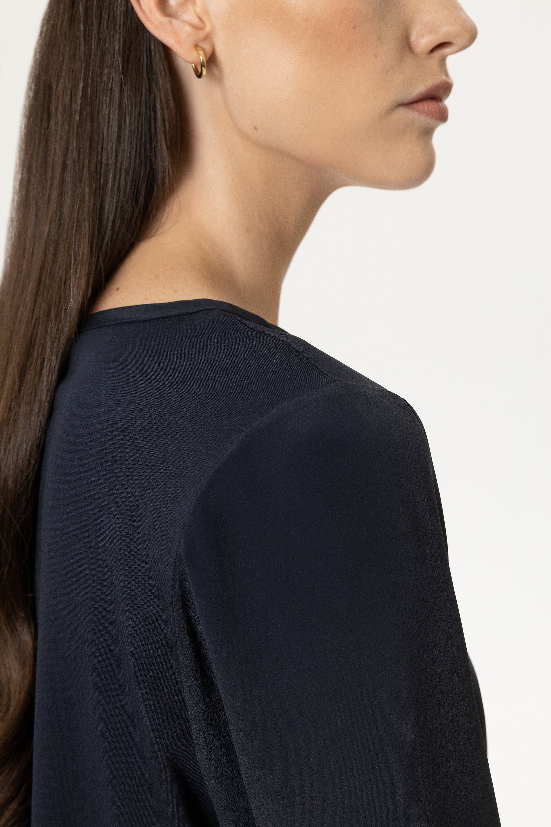 Shirt aus Seiden-Mix - winter navy - Standard | Model Detail