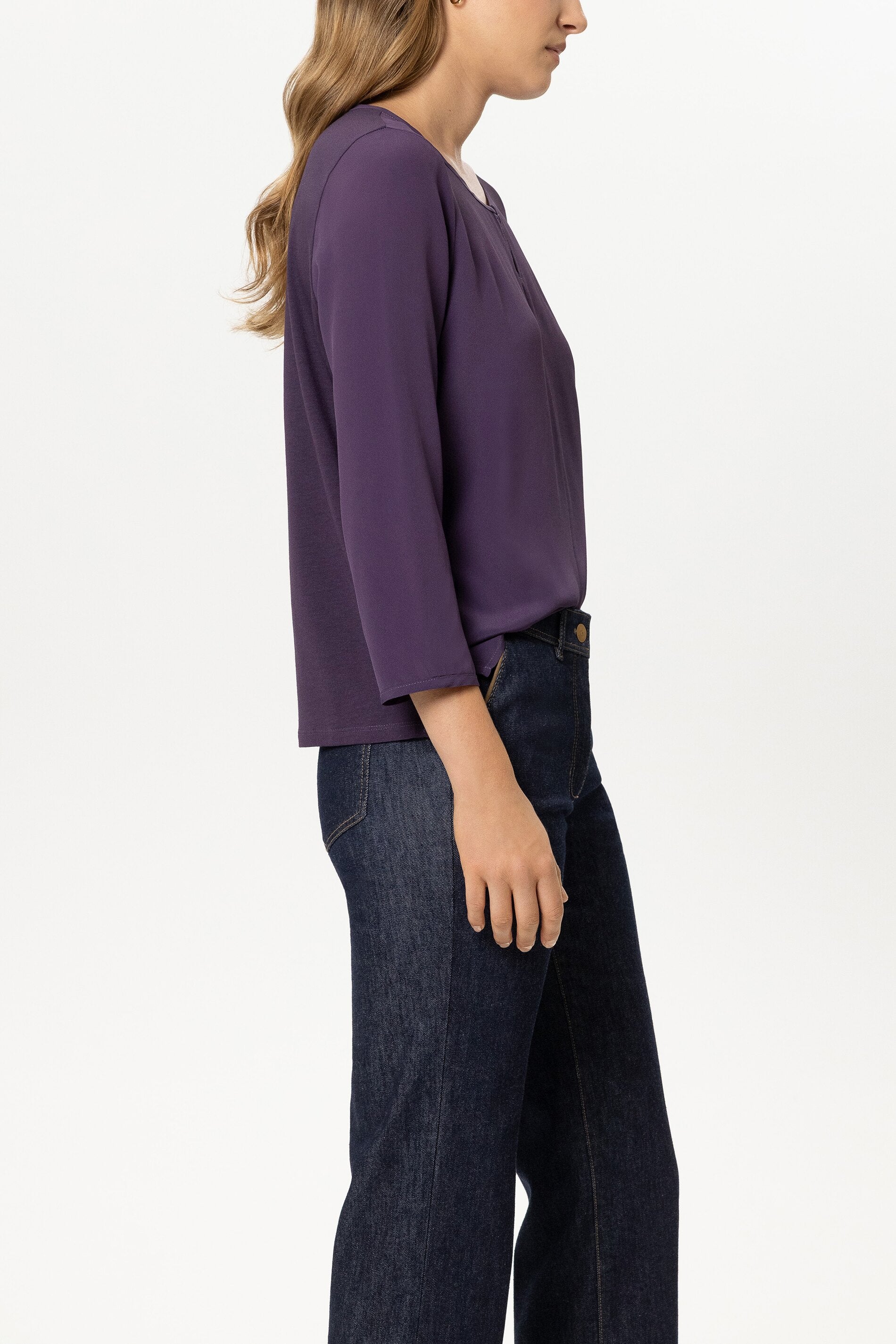 Shirt aus Seiden-Mix - plum - Standard | Model Seite