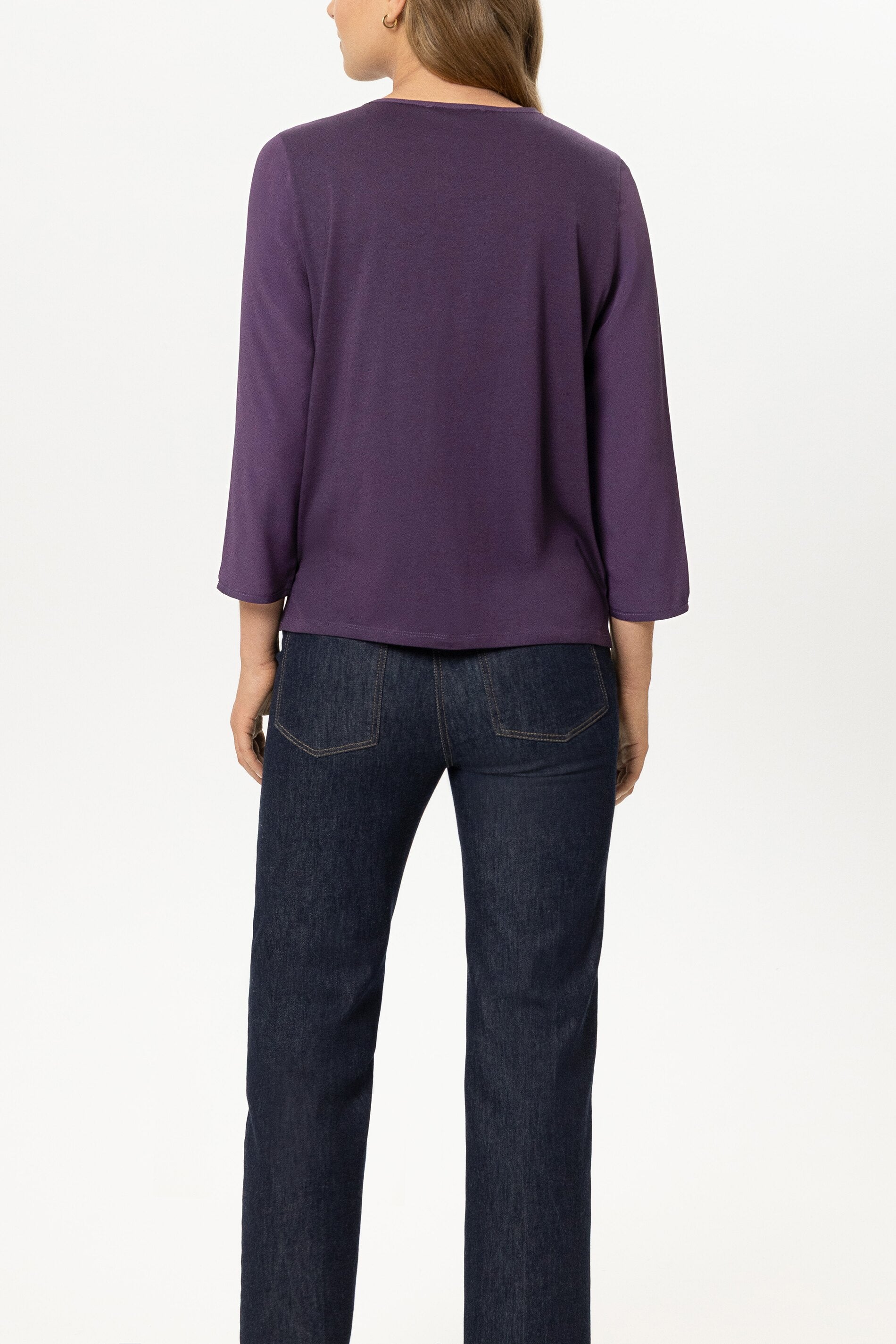 Shirt aus Seiden-Mix - plum - Standard | Model Rück