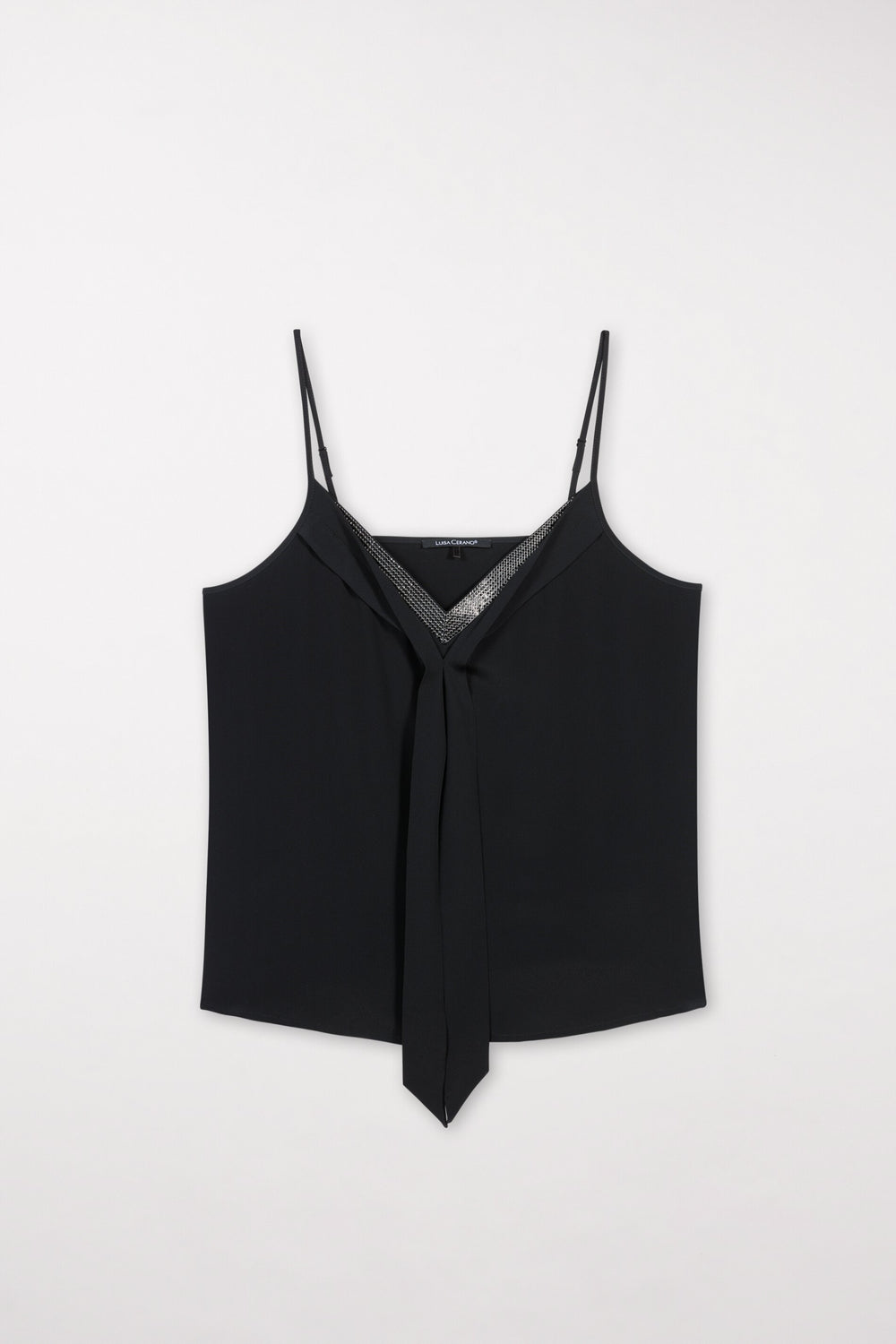 Camisole-Top aus Seiden-Mix - deep black - Standard